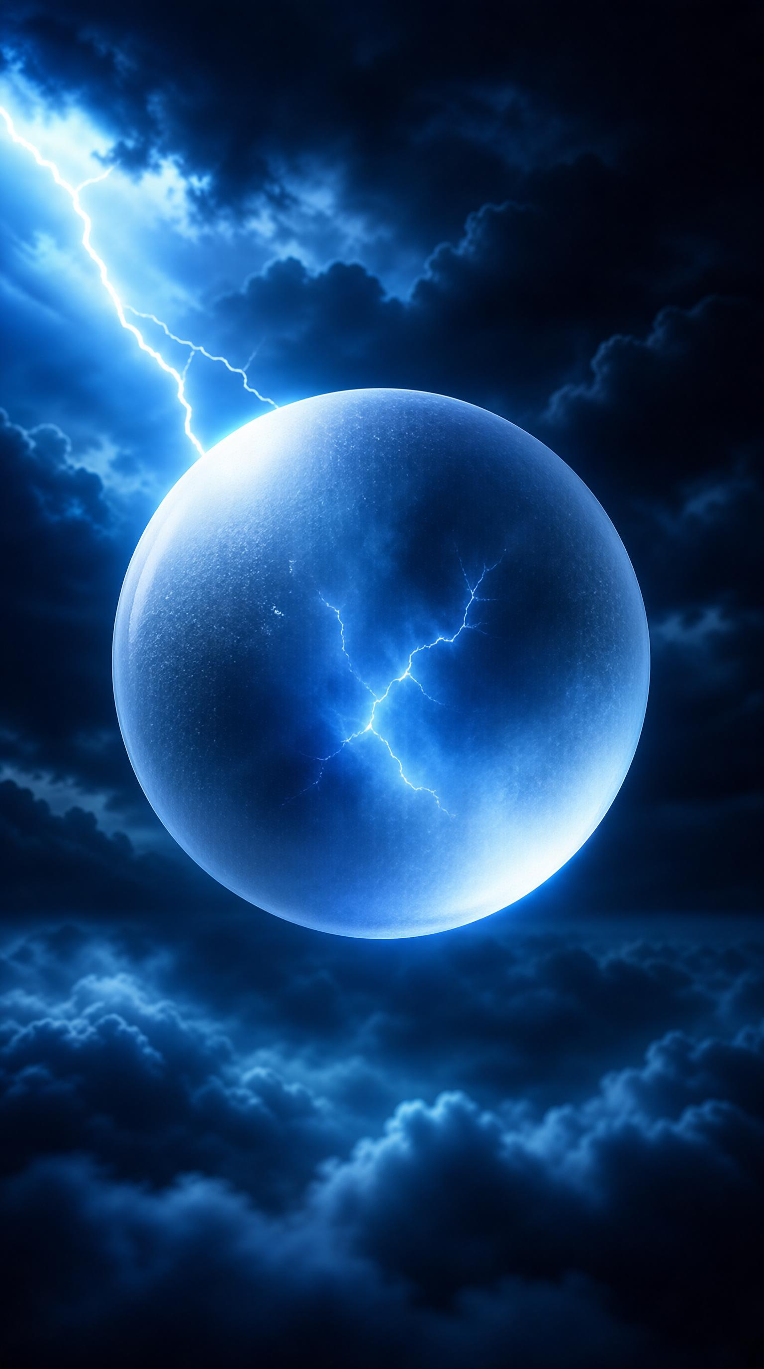 Blue Sphere with Lightning