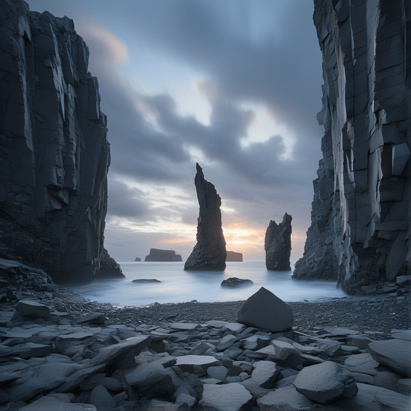 Cliffside Sea Sunset View
