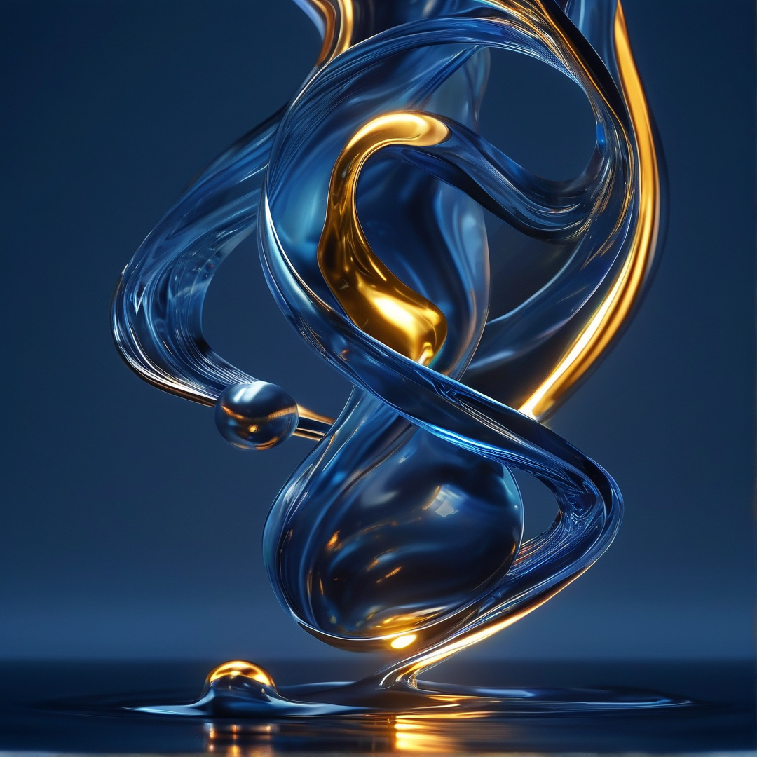 Blue and Gold Liquid Flow