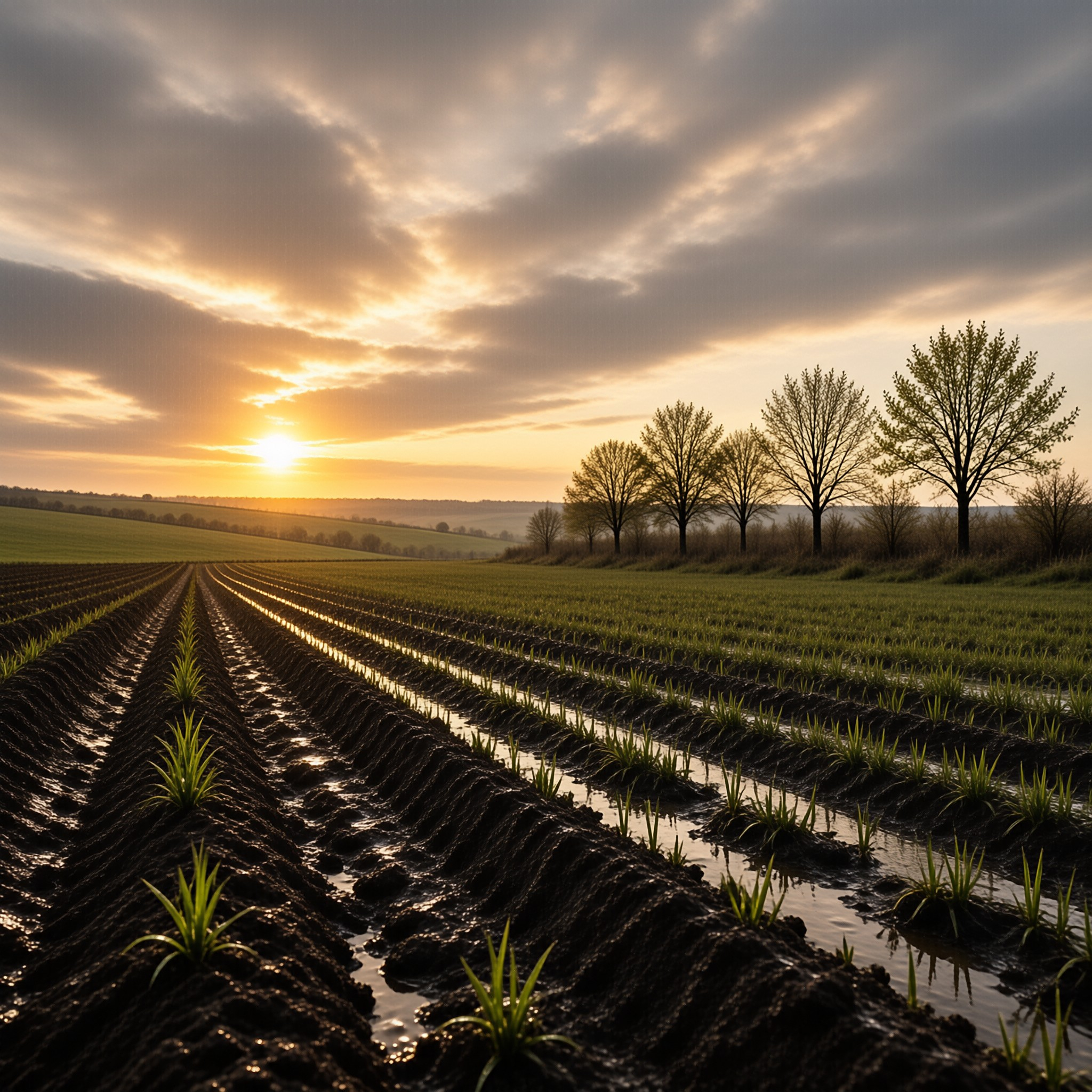 Golden Field at Dawn