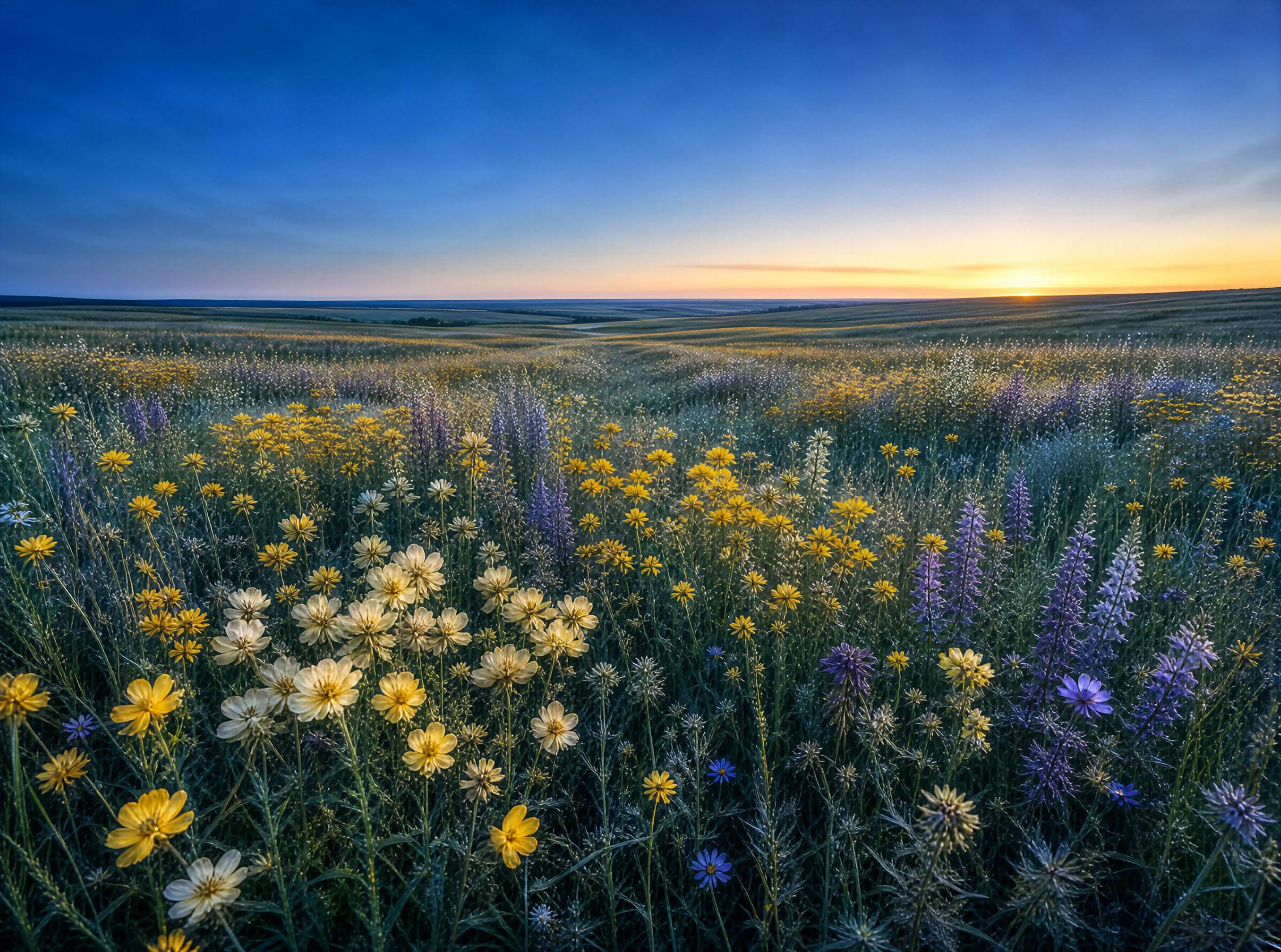Wildflower Field at Sunset