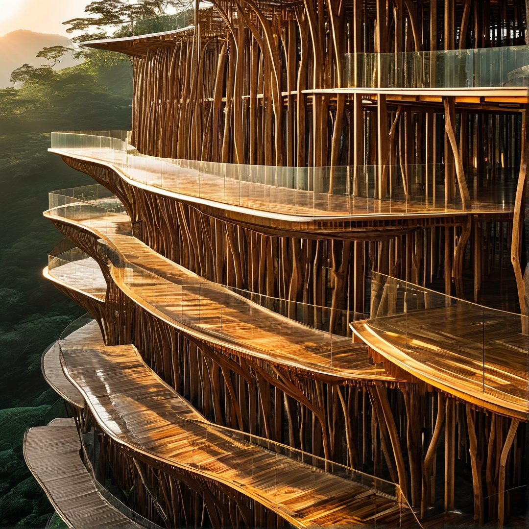 Futuristic Wooden Tree House