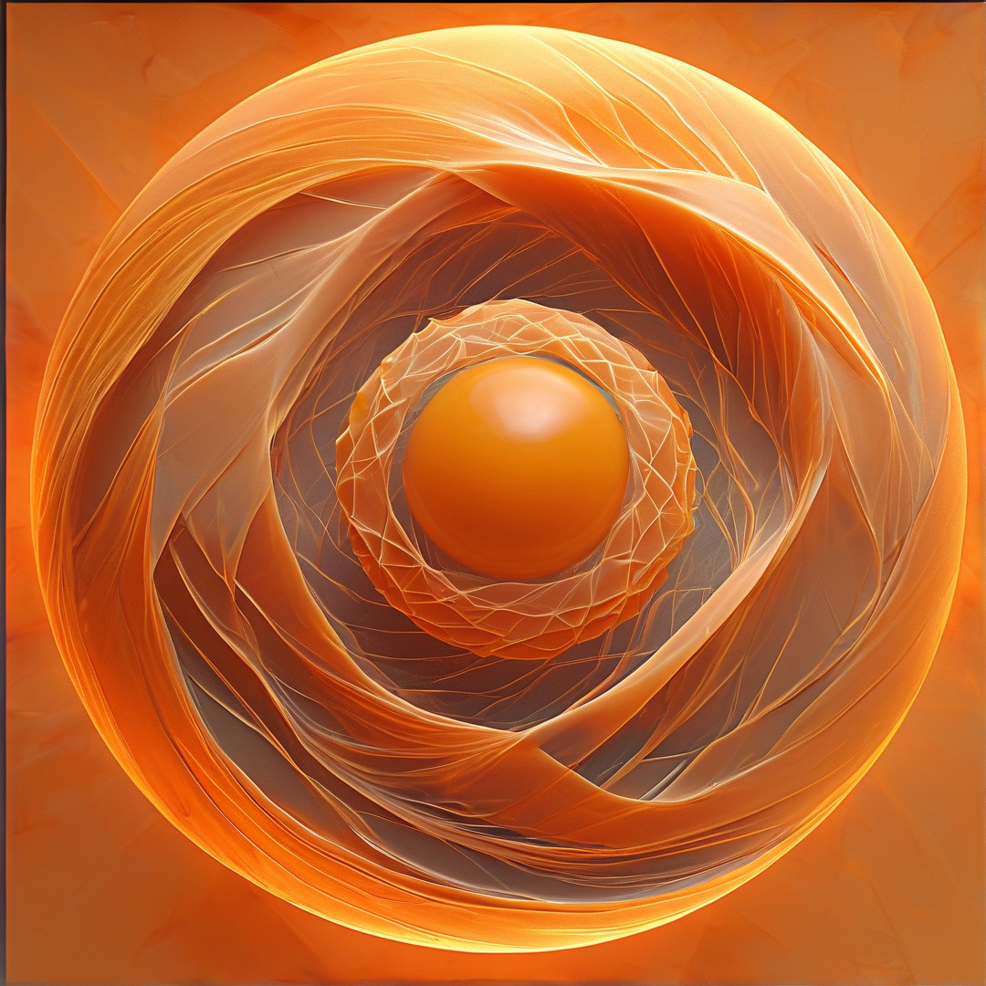 Abstract Swirling Orange Sphere