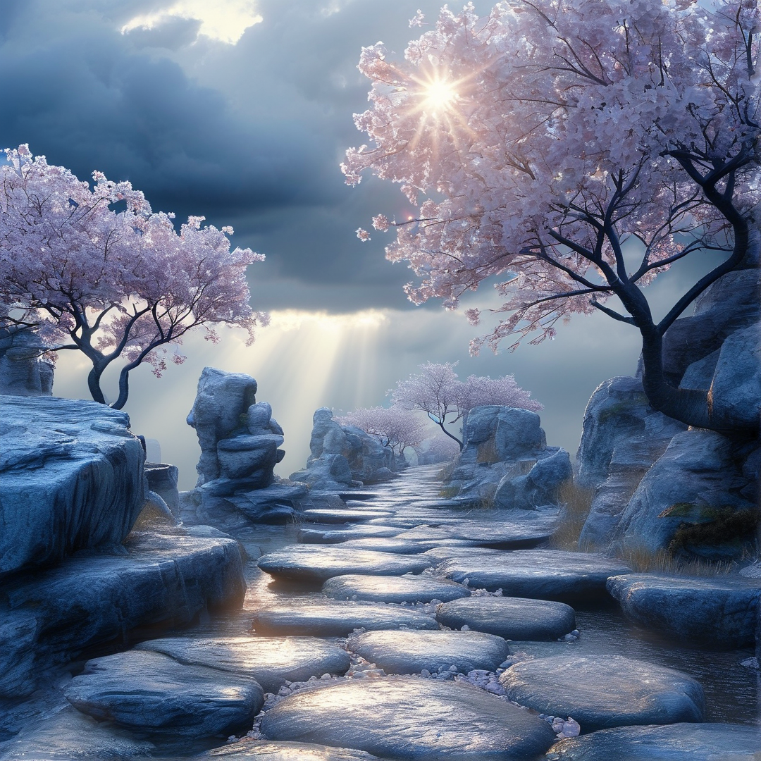 Ethereal Cherry Blossom Path
