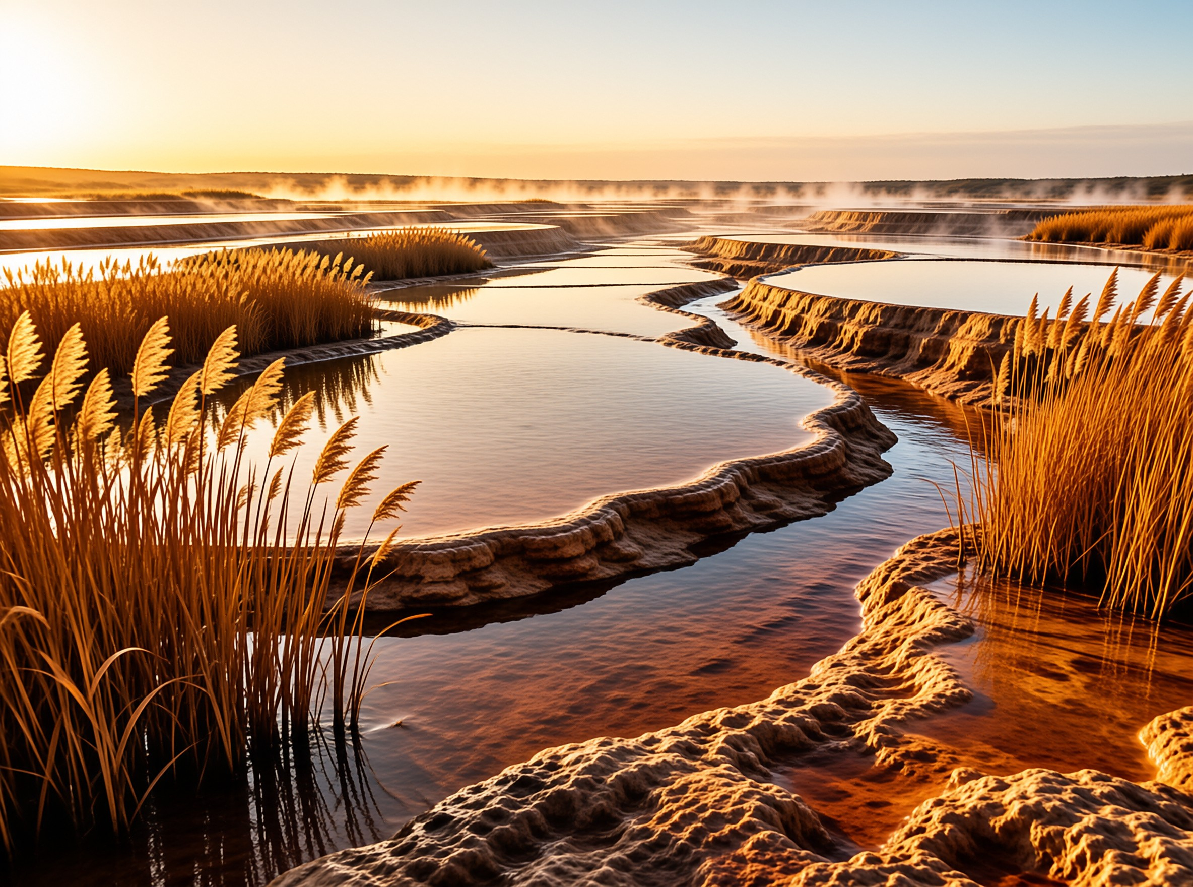 Golden Sunrise Salt Terraces