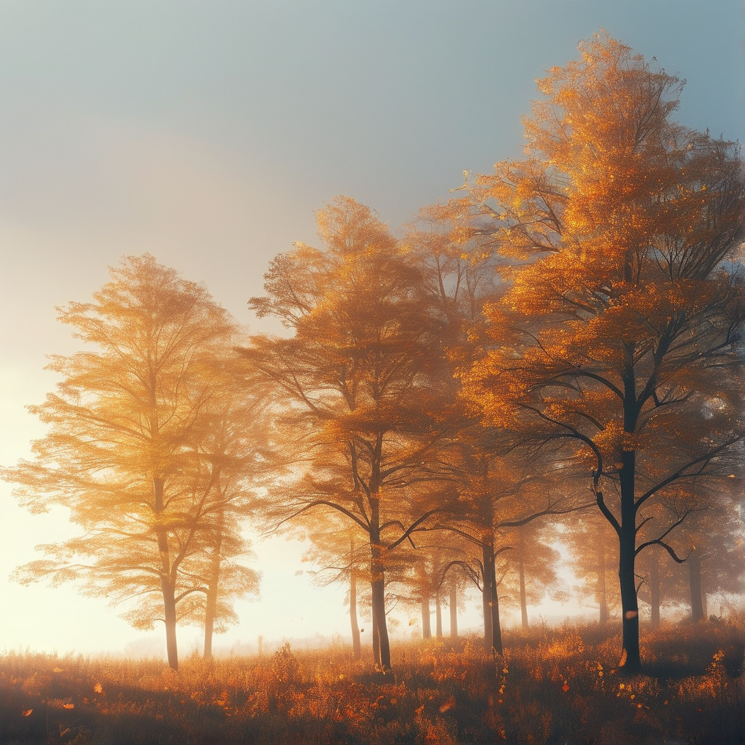 Golden Misty Forest