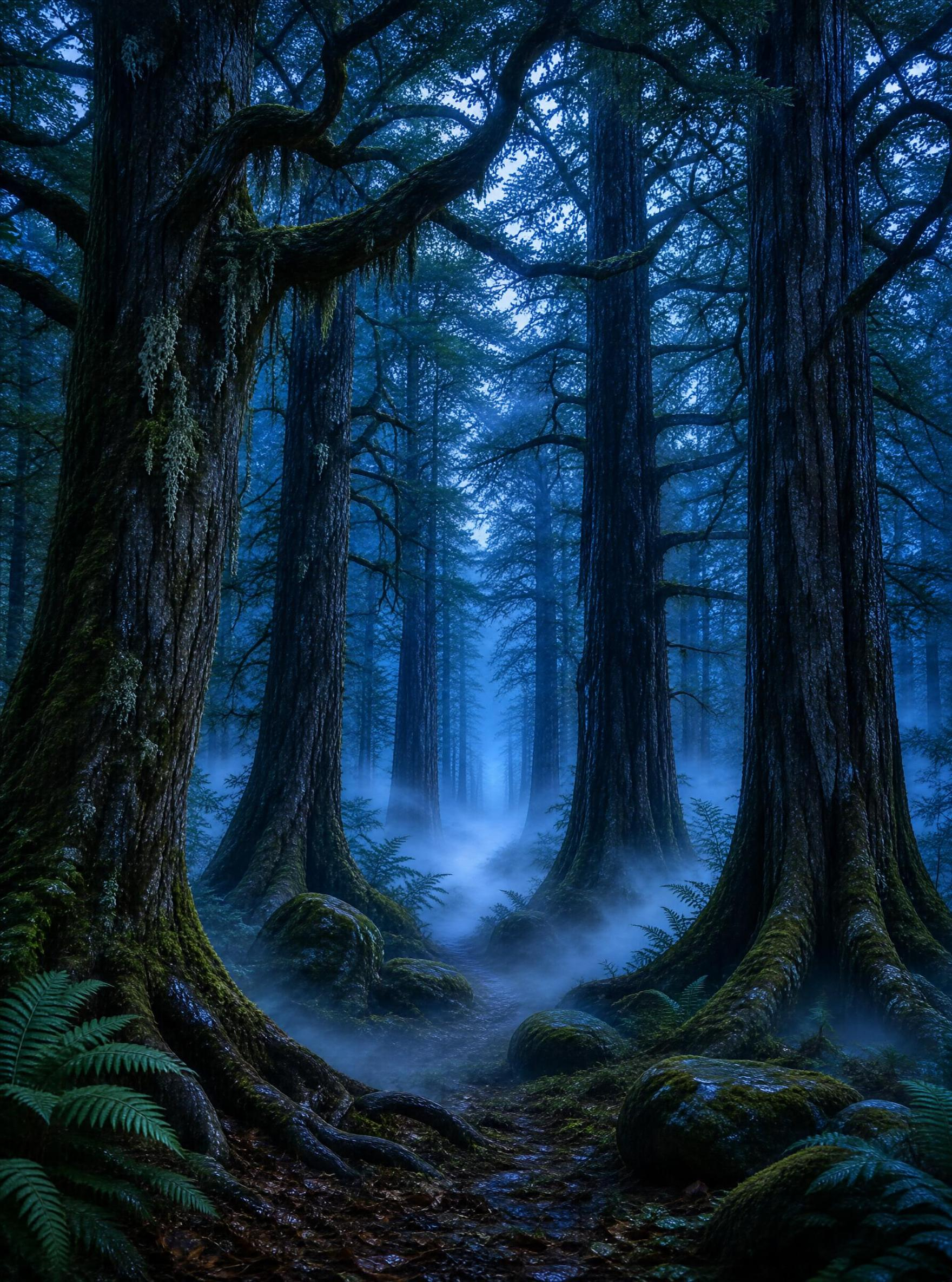 Mystical Foggy Forest