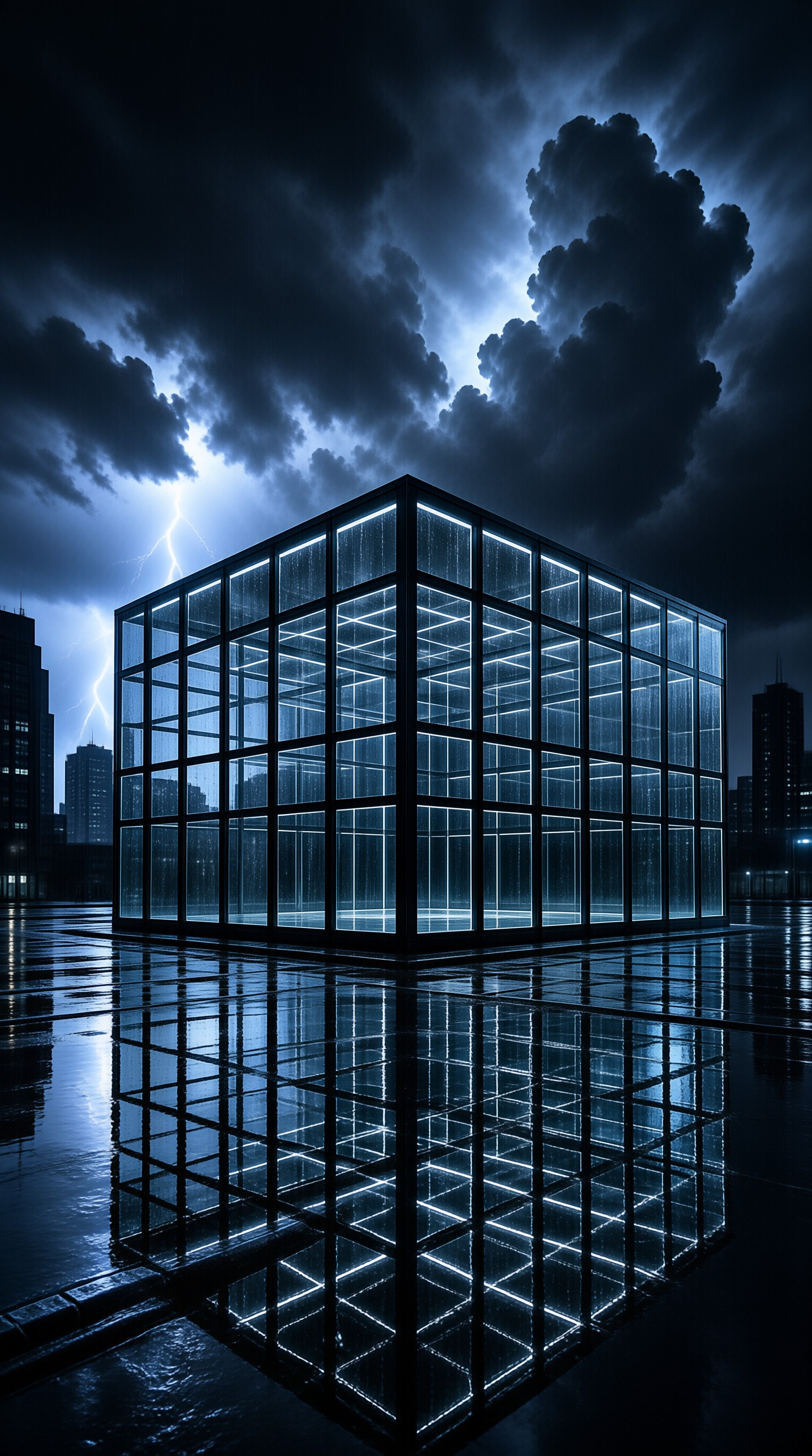 Futuristic Glowing Cube
