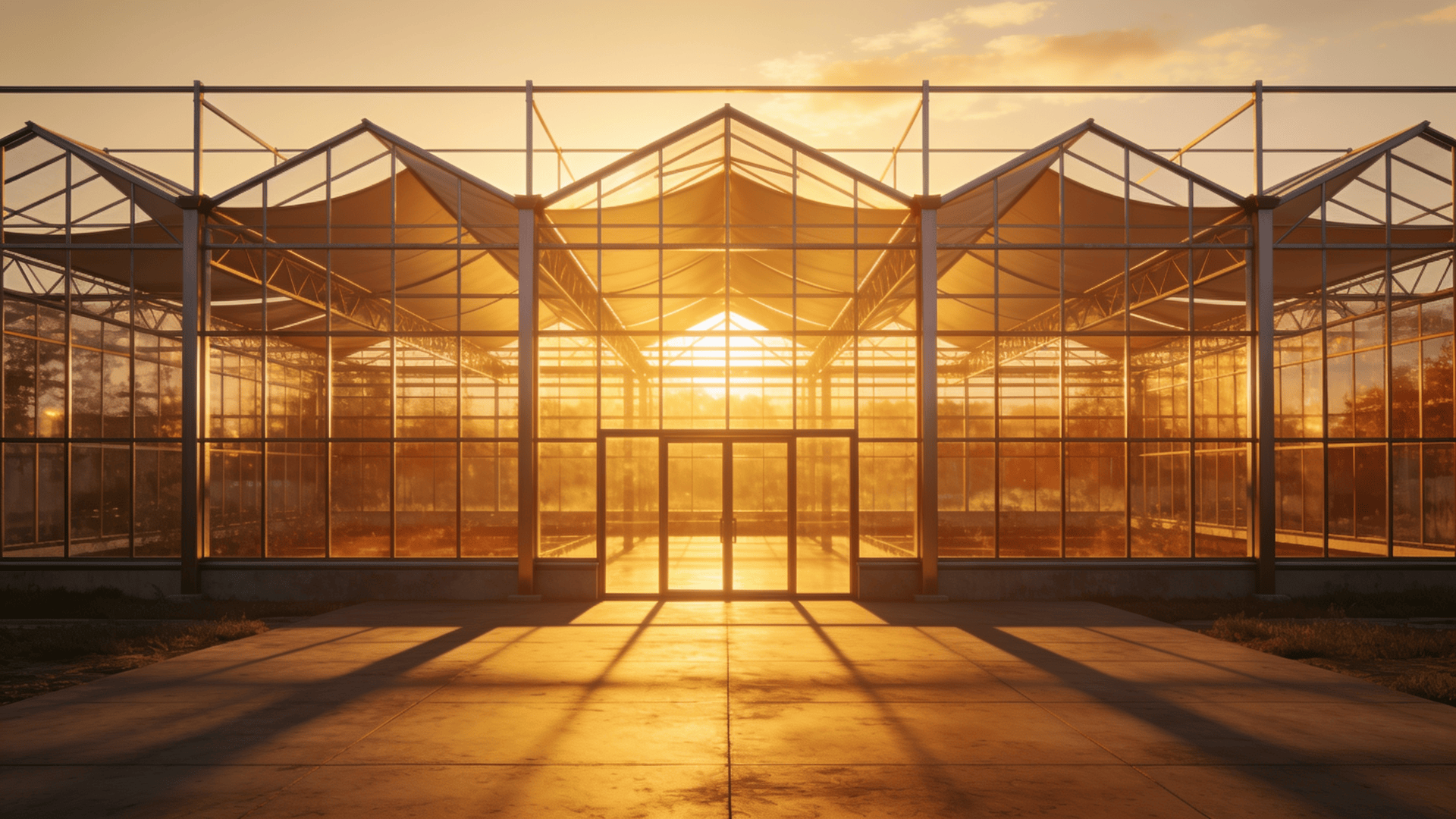 Greenhouse with Tensile Structure — Golden Sunset