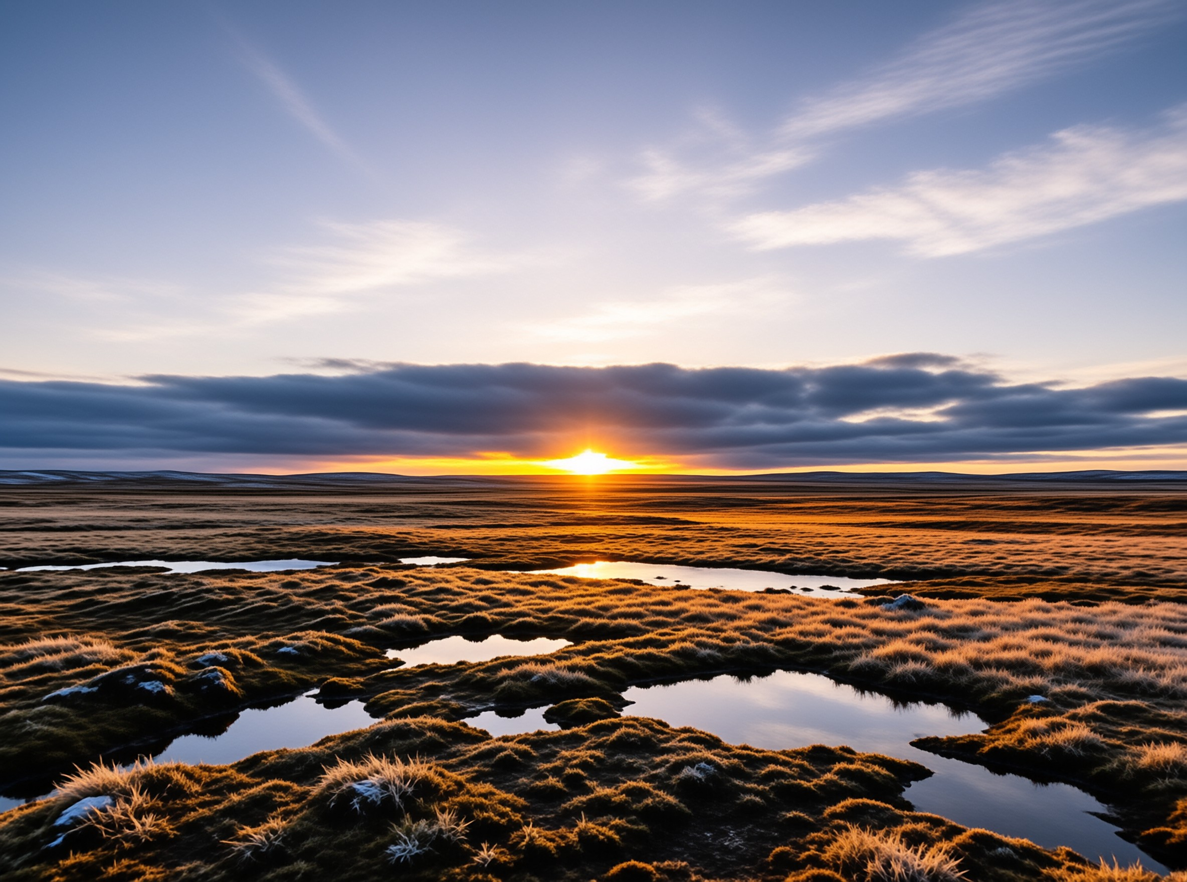 Tundra Pools at Sunset Landscape