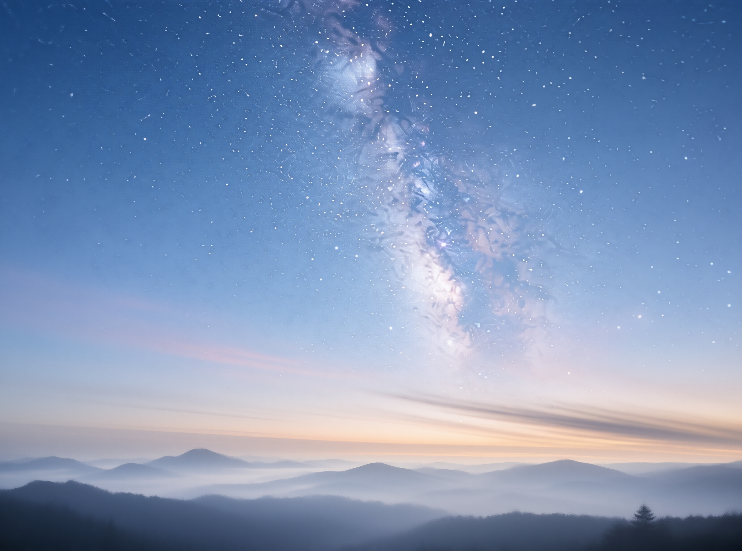 Milky Way Over Misty Peaks