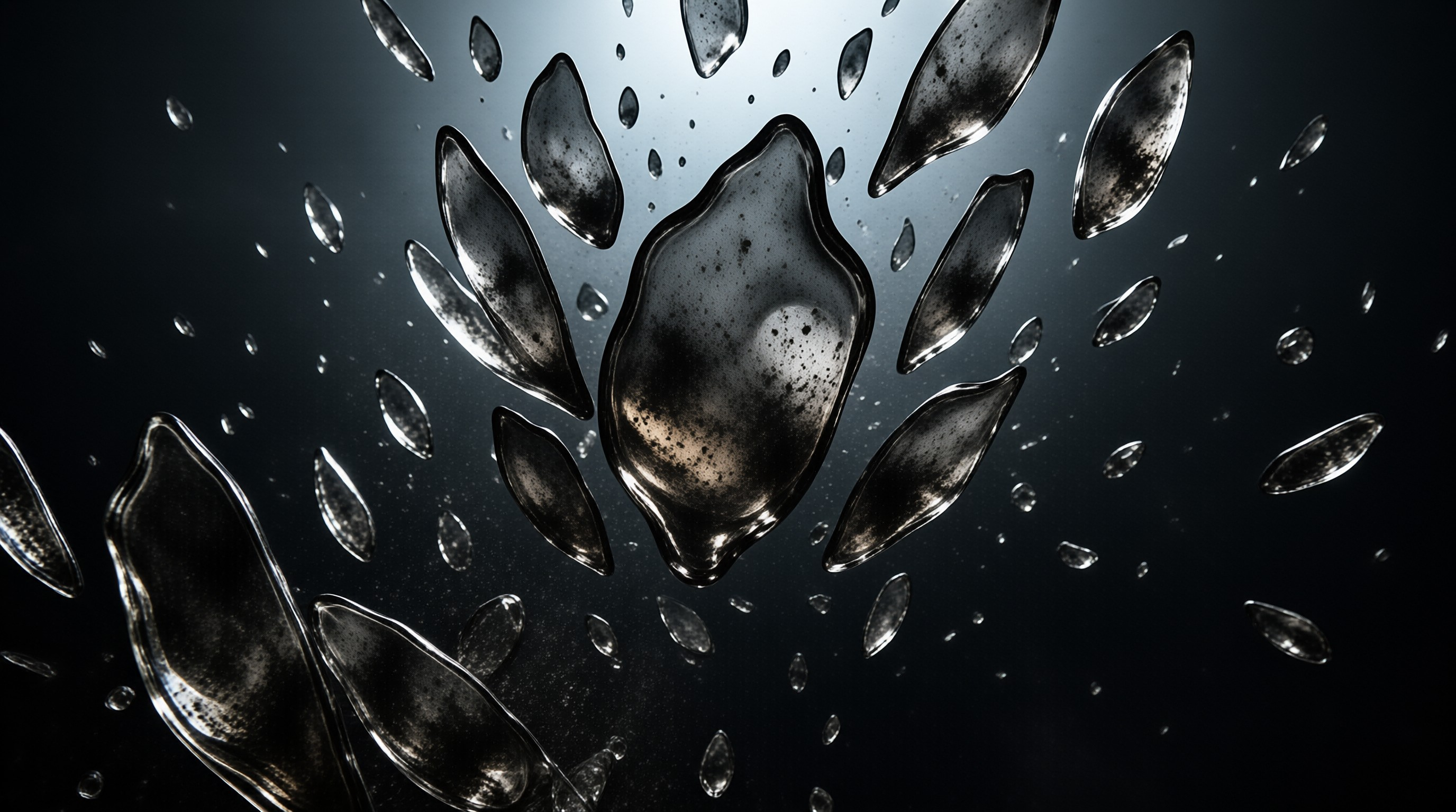 Backlit Raindrops on Surface