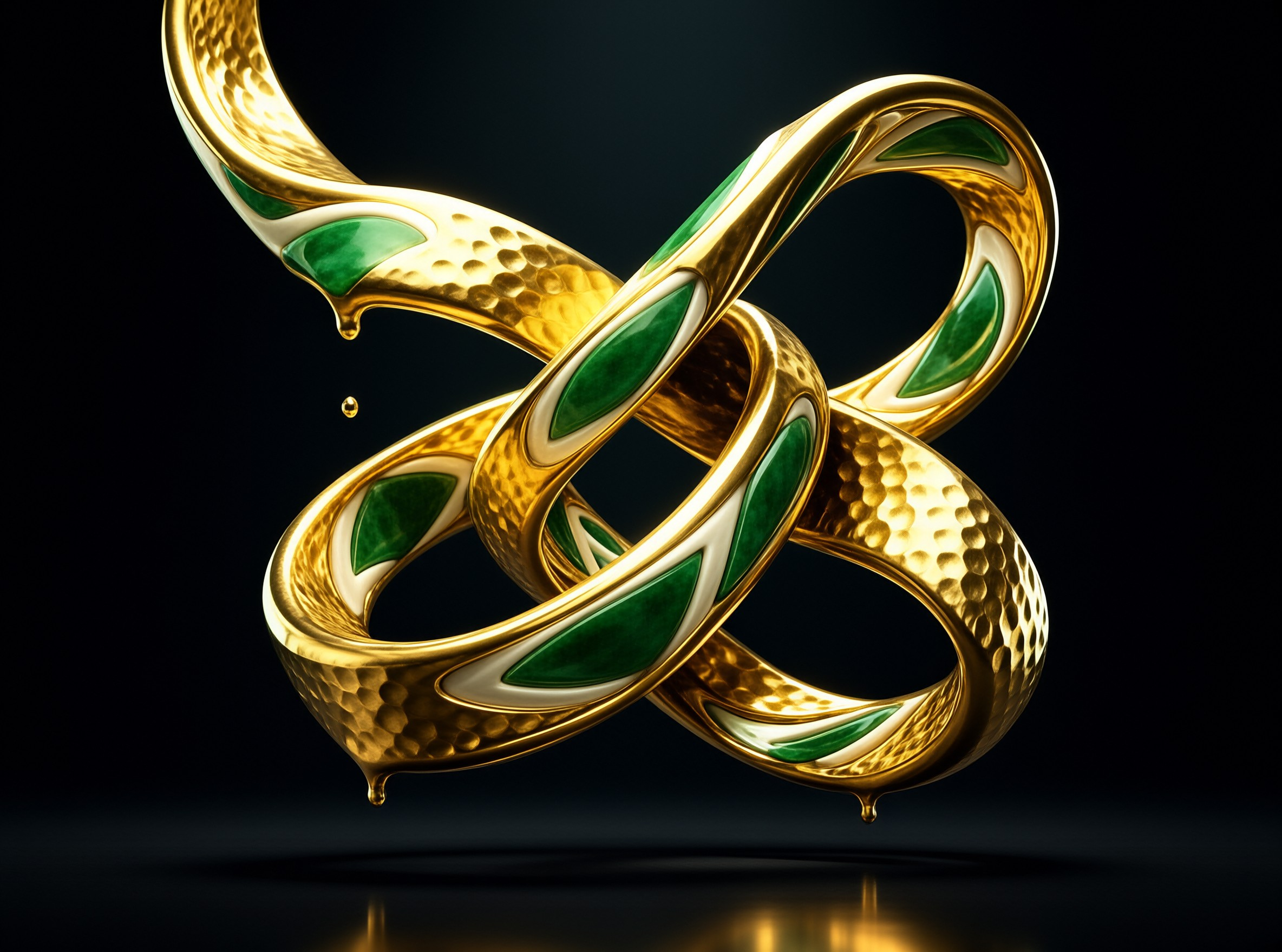 Golden Serpentine Sculpture