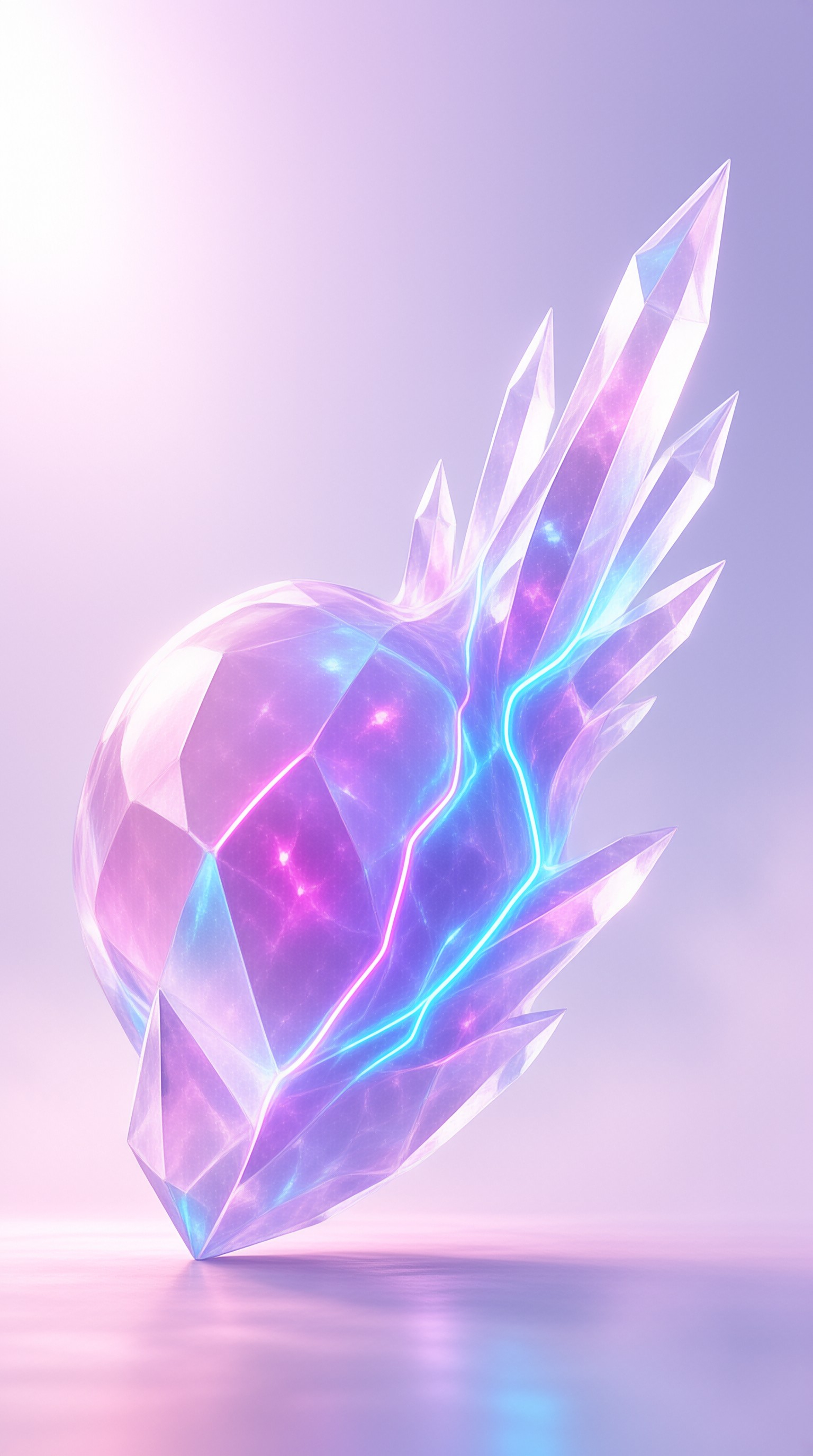 Glowing Crystal with Nebula