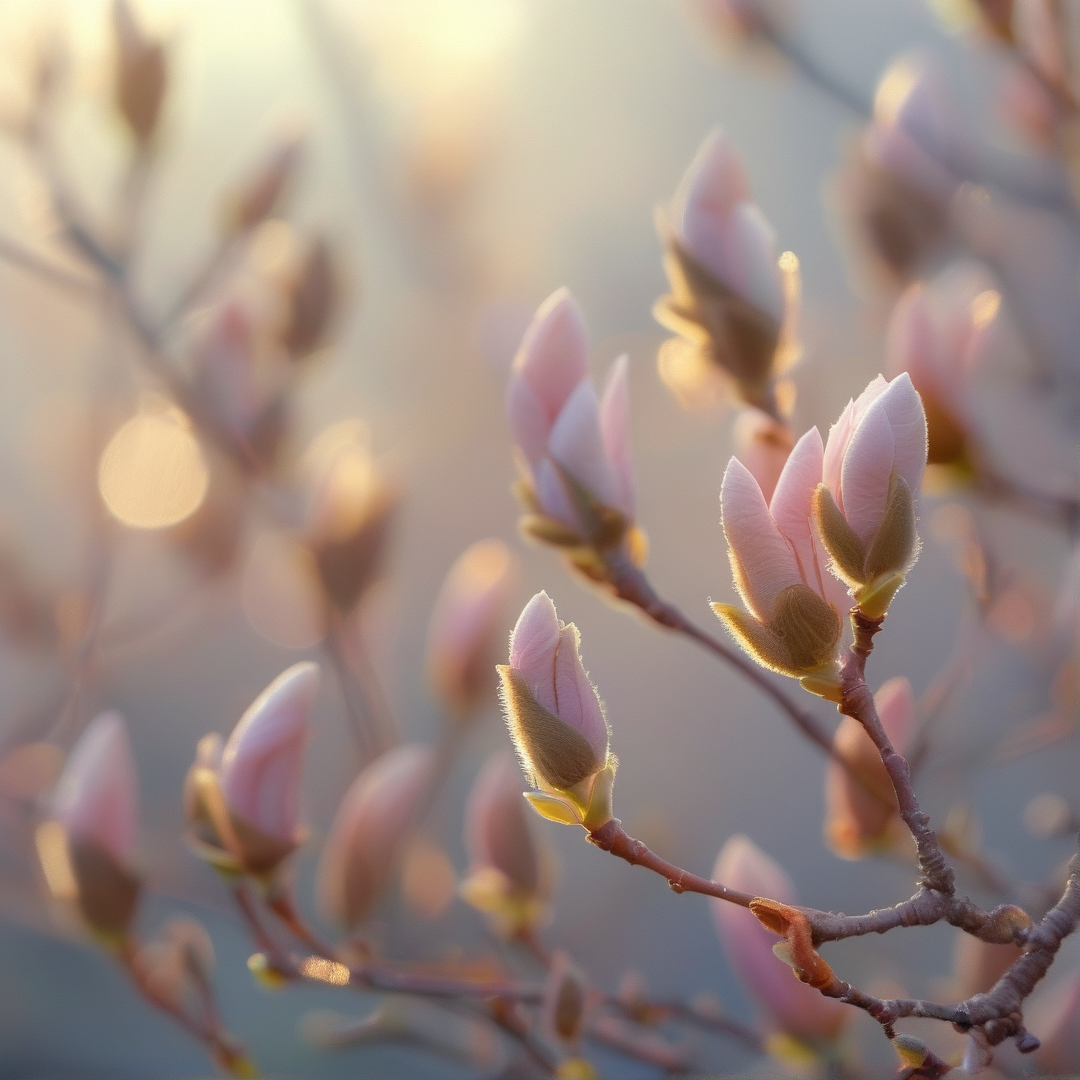 Magnolia Buds in Sunlight