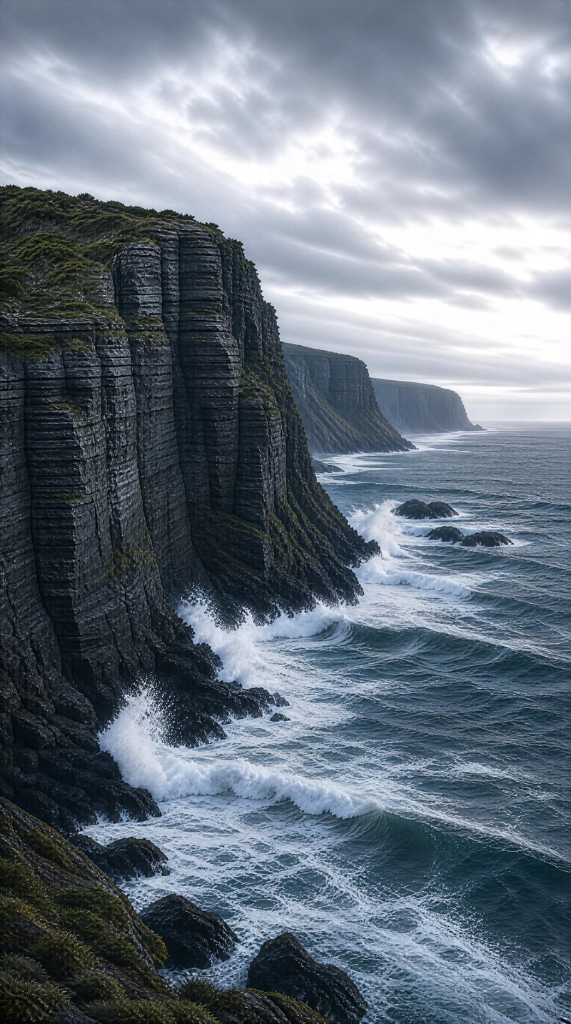 Coastal Cliffs and Ocean Waves