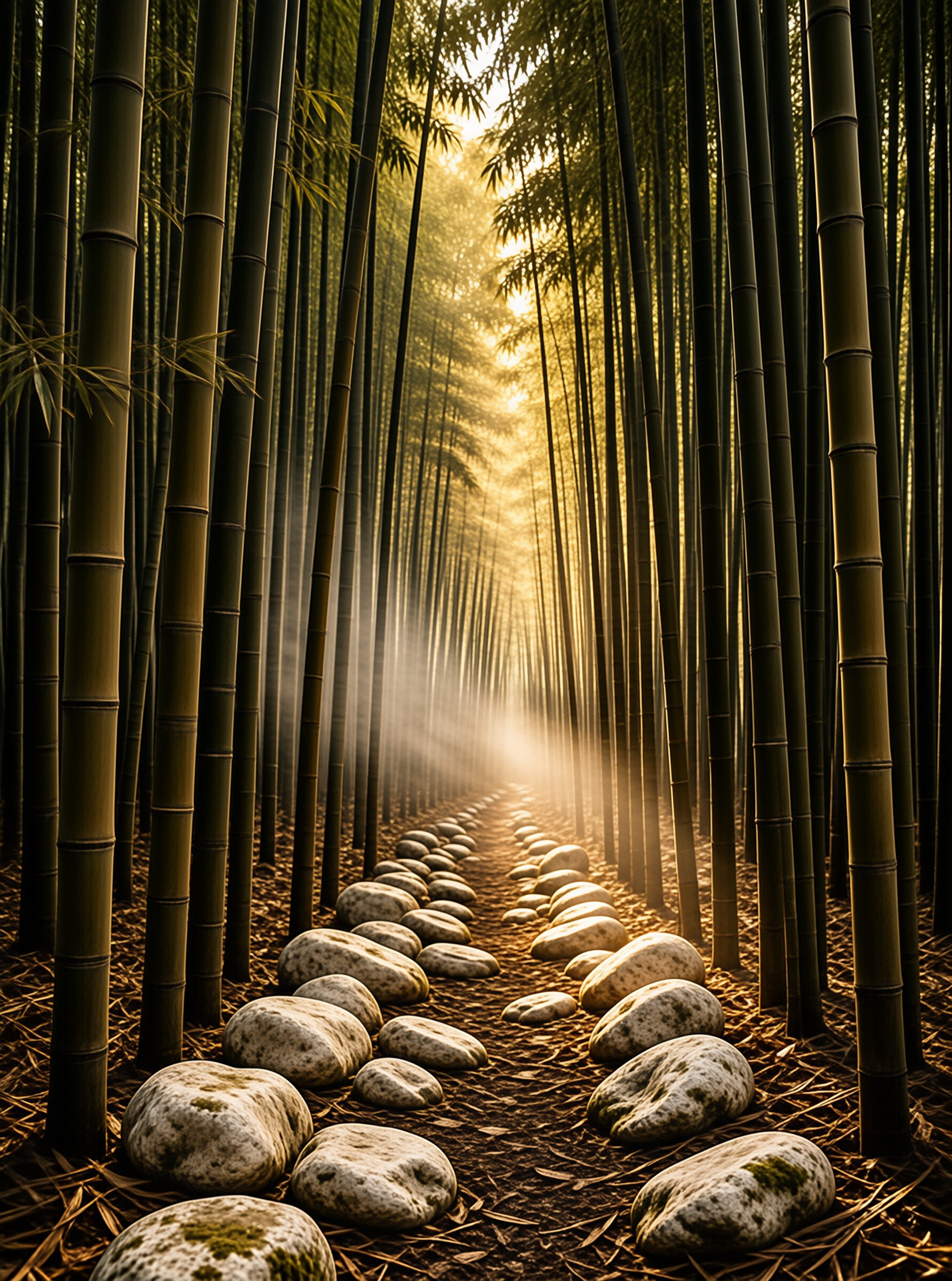 Sunlit Bamboo Forest