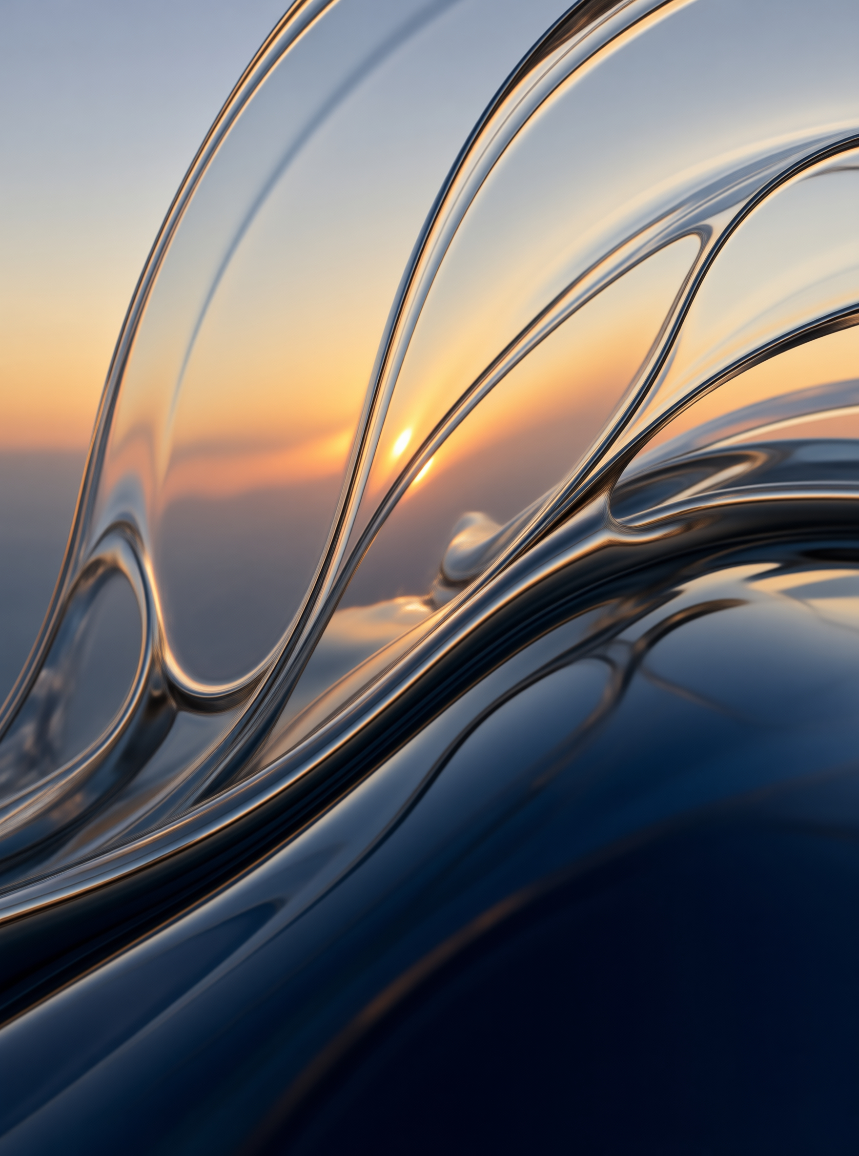 Abstract Liquid Metal Sunset