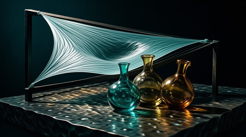 Colored Bottles and Wave Frame