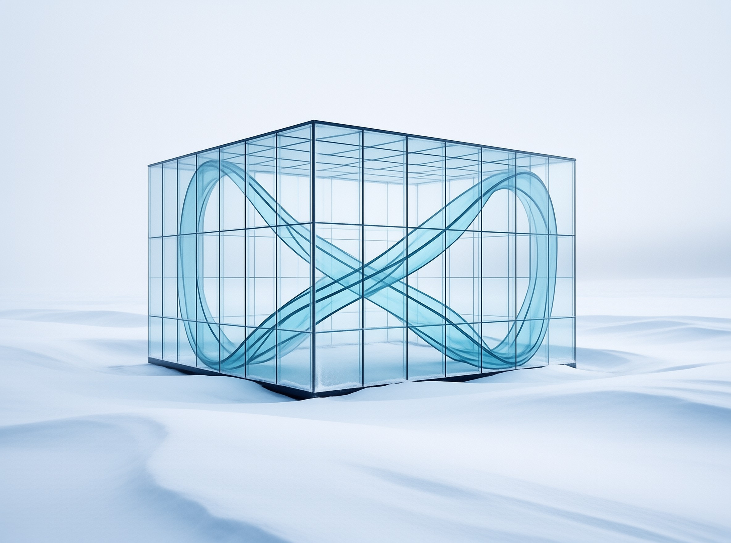 Infinity Symbol in Glass Cube