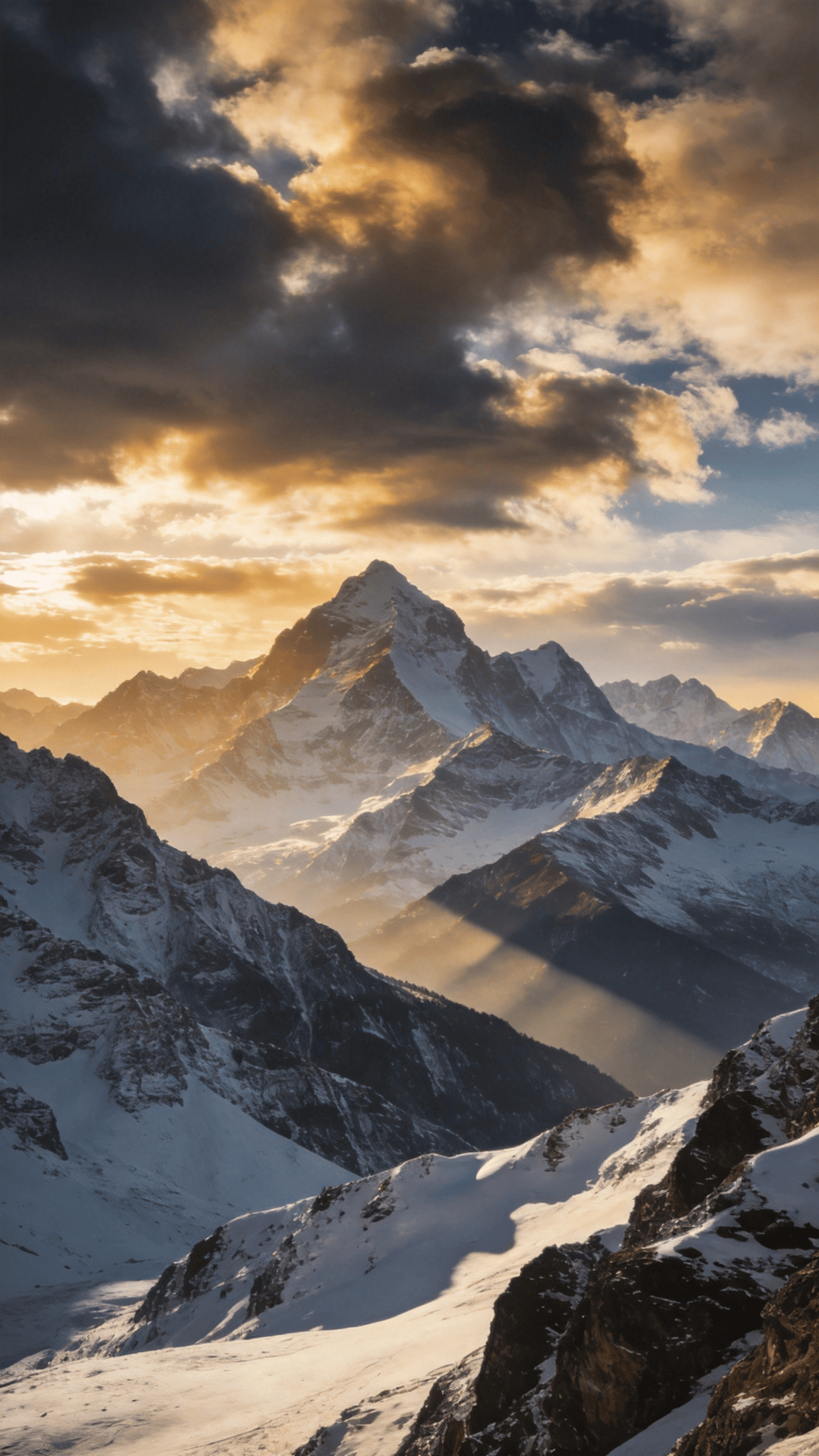 Layered Alpine Ridges in Clear Air