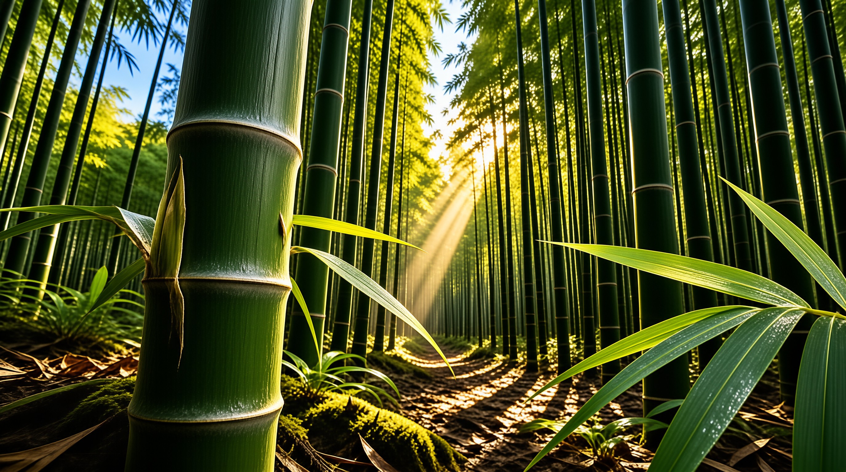 Sunlight in Bamboo Forest