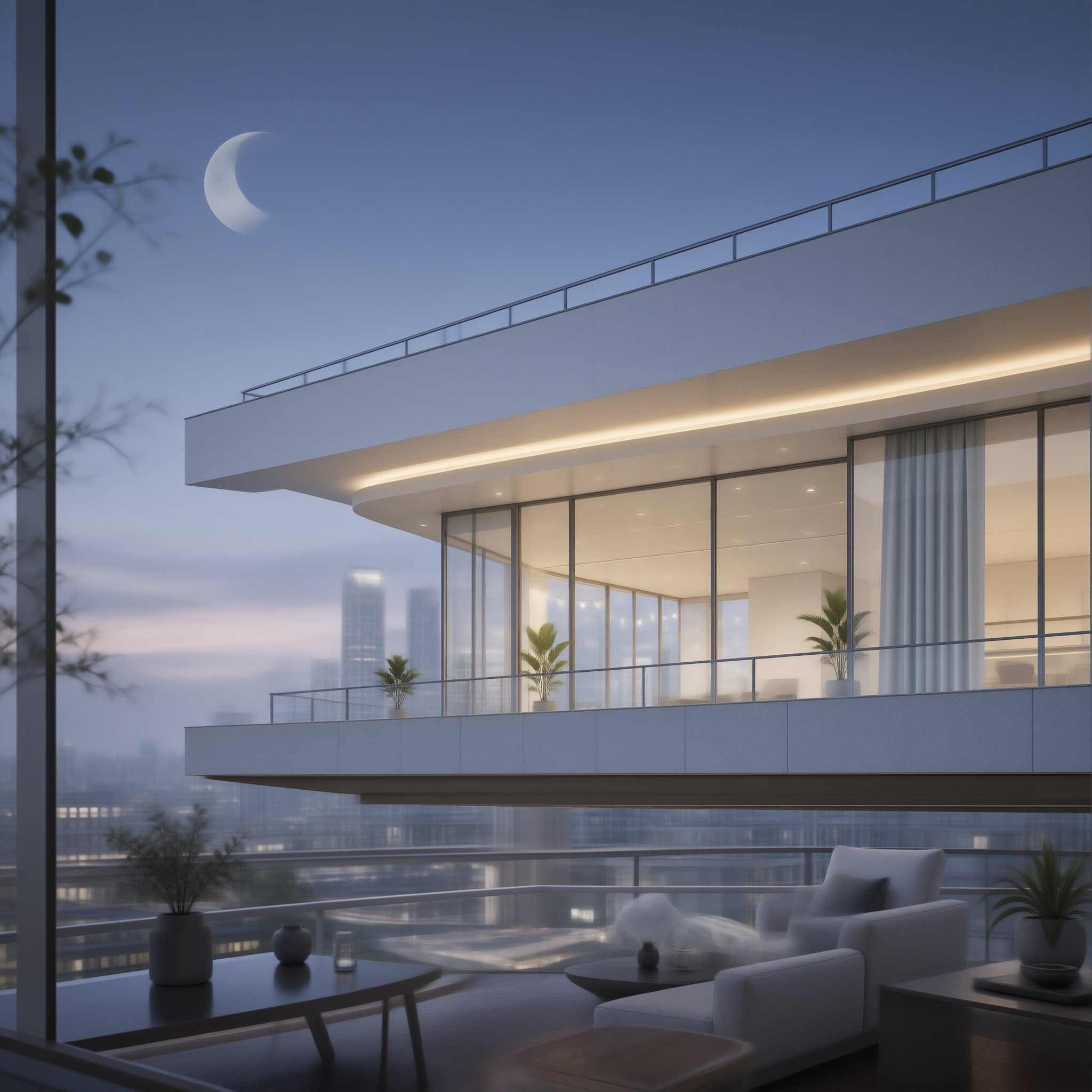 Modern Luxury Home at Dusk