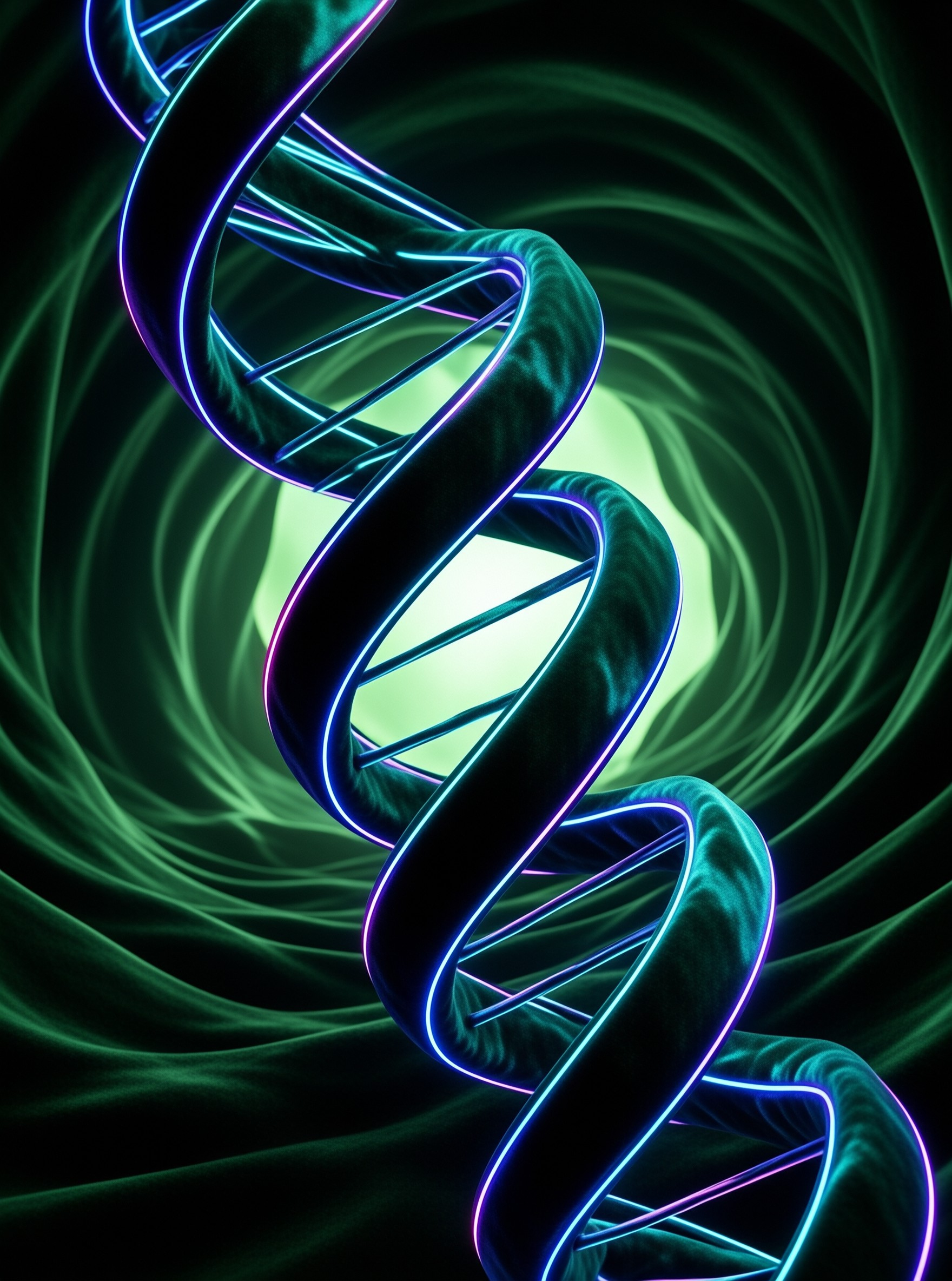 Neon DNA Double Helix