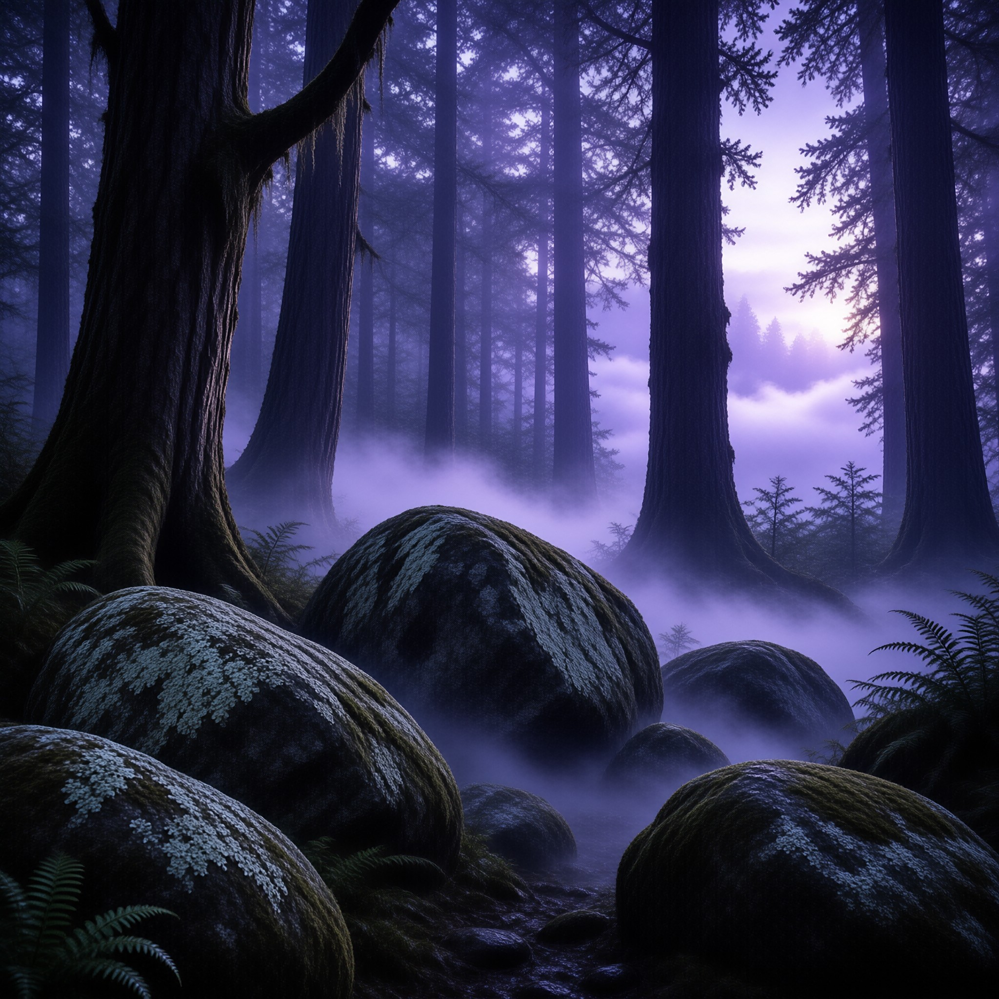 Mystical Foggy Forest