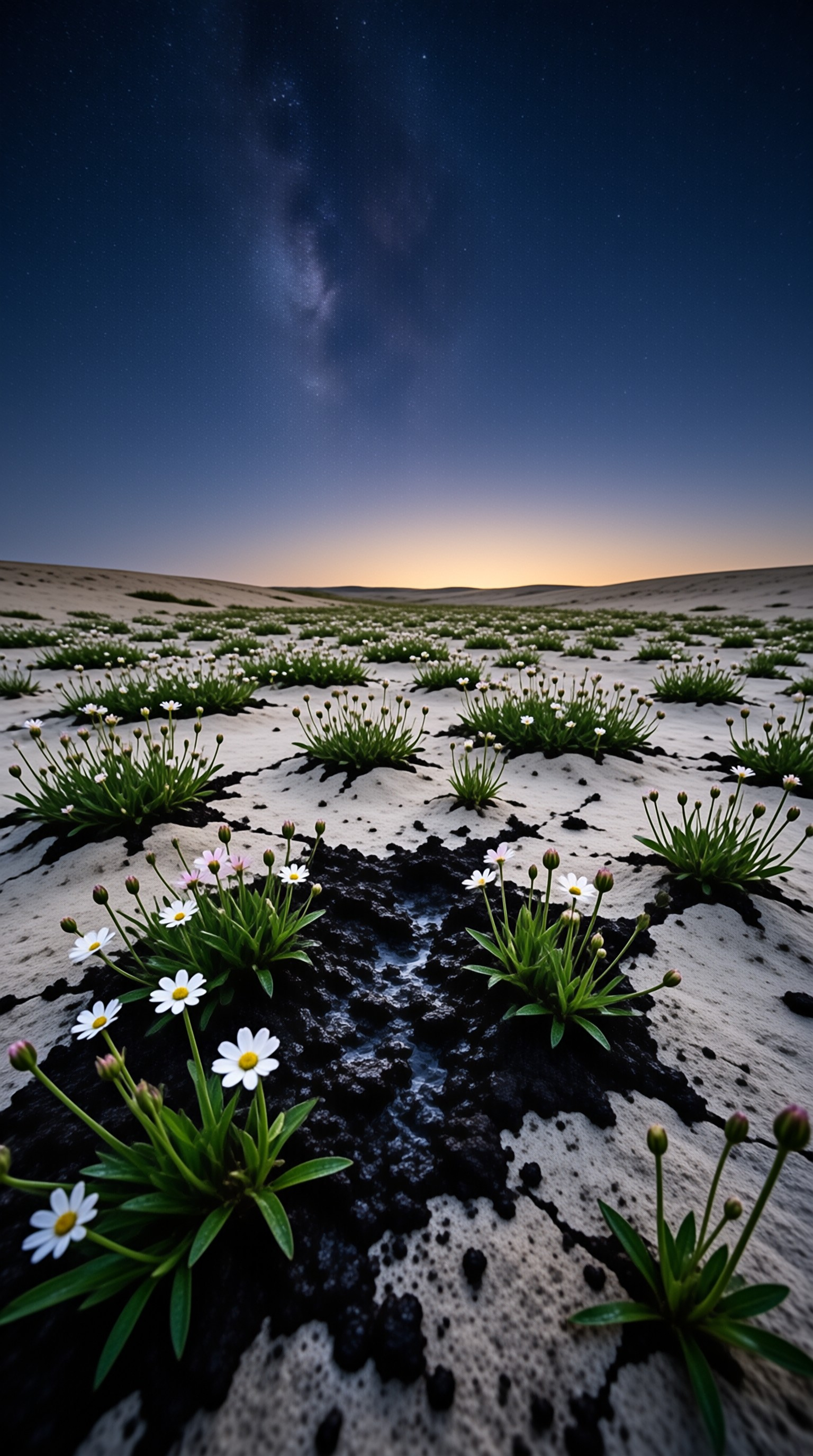 Milky Way Over Desert Flowers