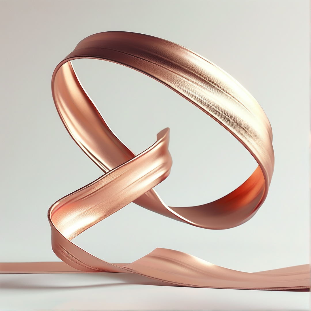 Rose Gold Ribbon Sculpture