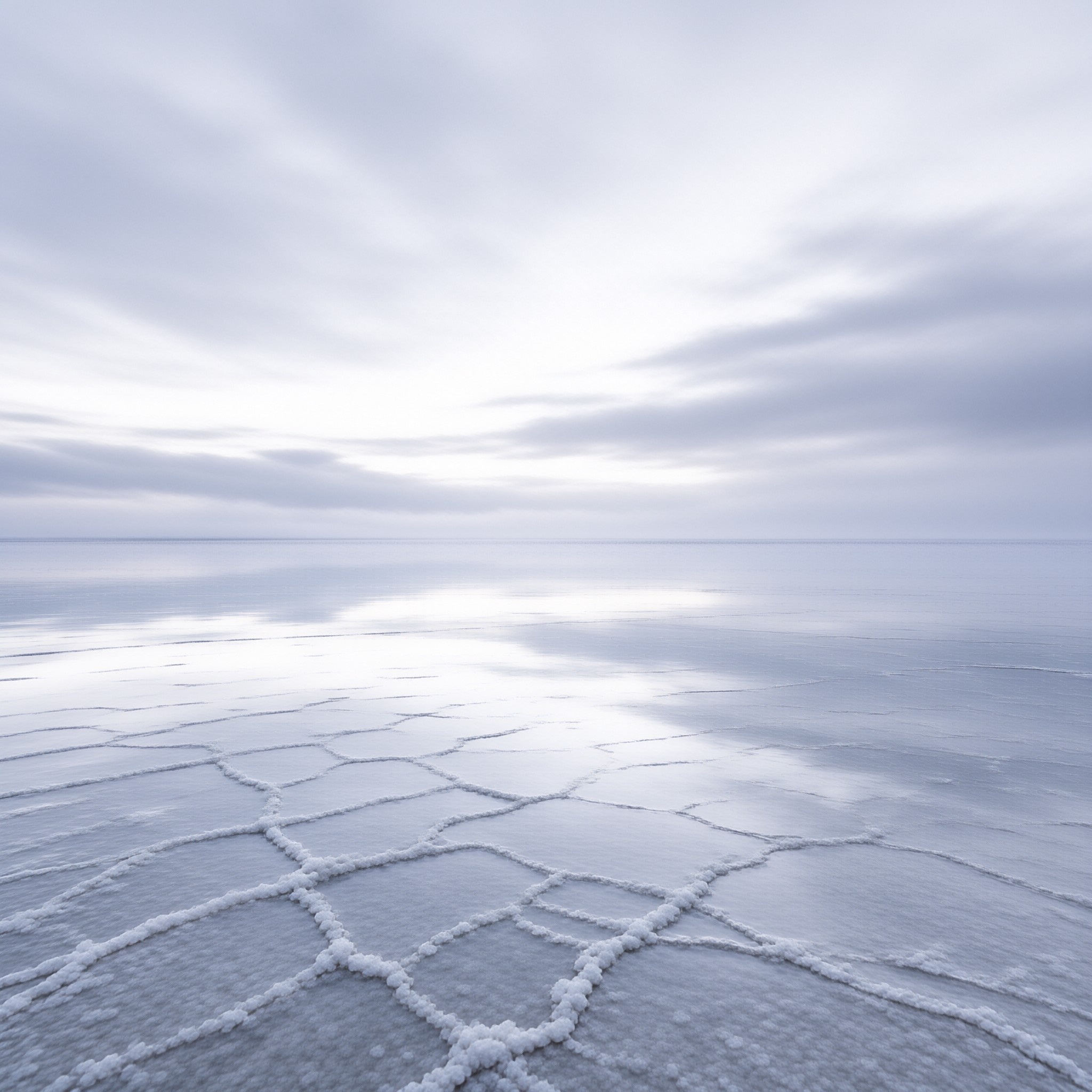 Frozen Lake Ice Cracks