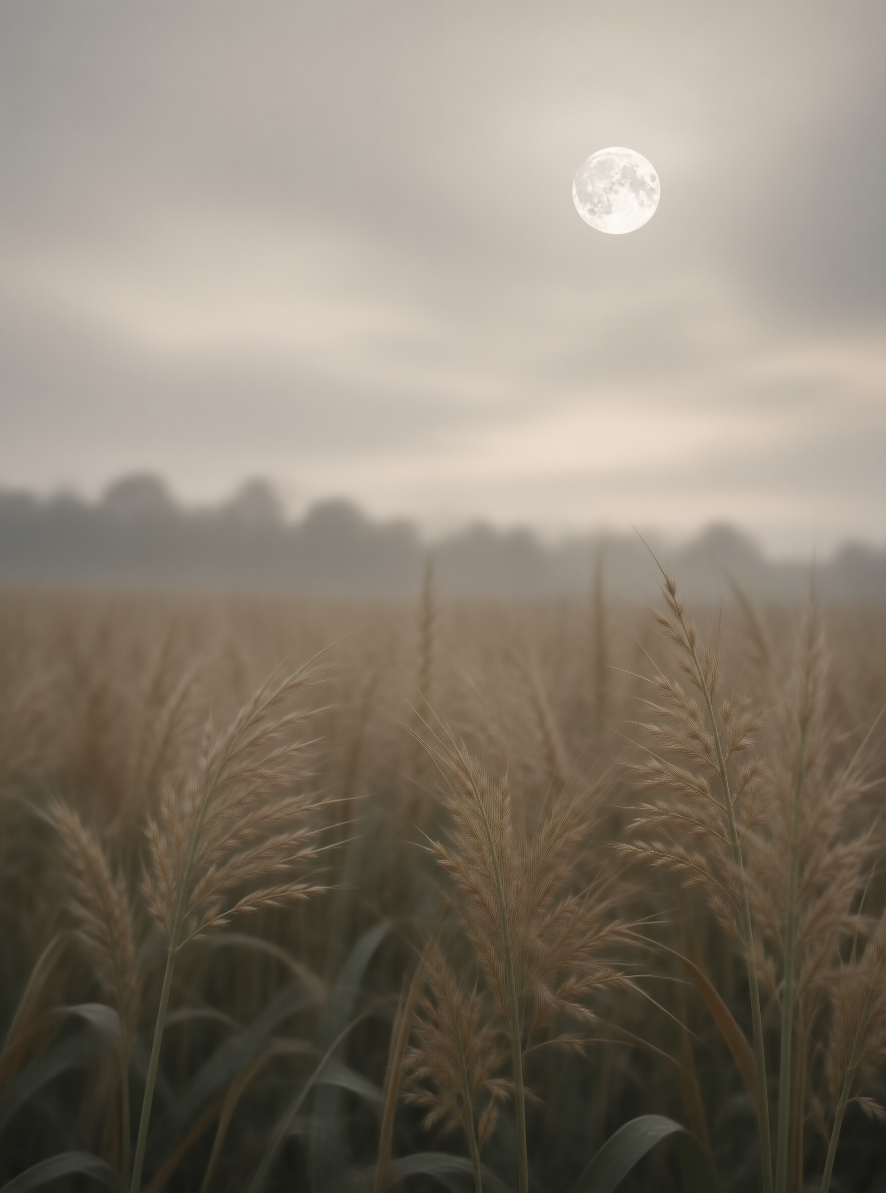 Moonlit Wheat Field