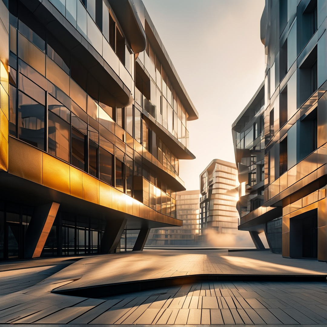 Sunlit Futuristic Architecture