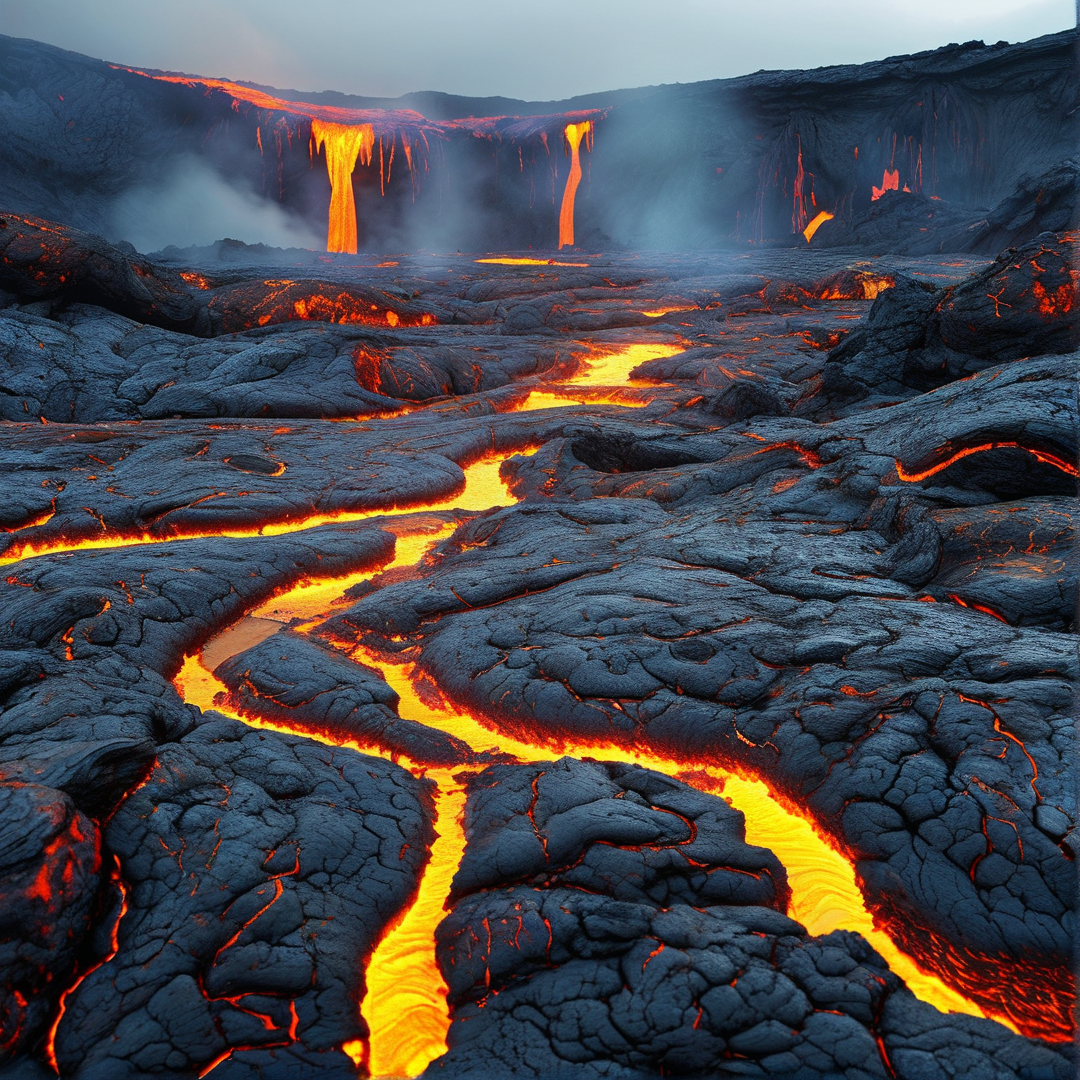 Active Volcano Lava Flow