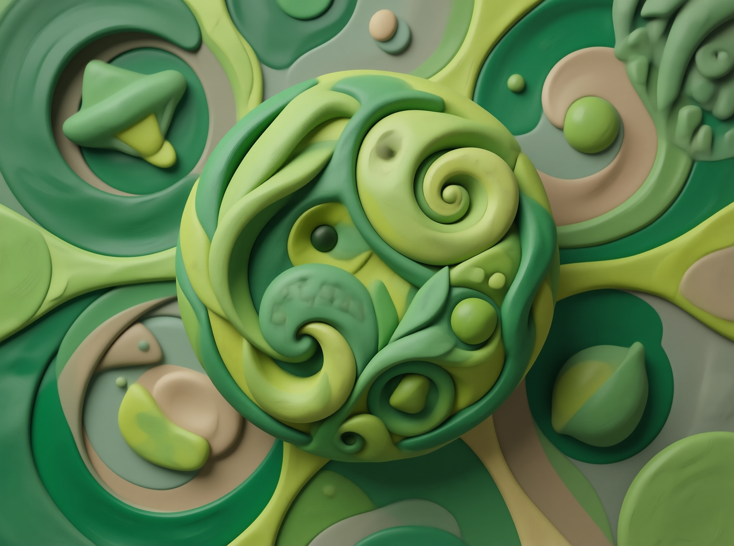 Surreal Green Organic Form