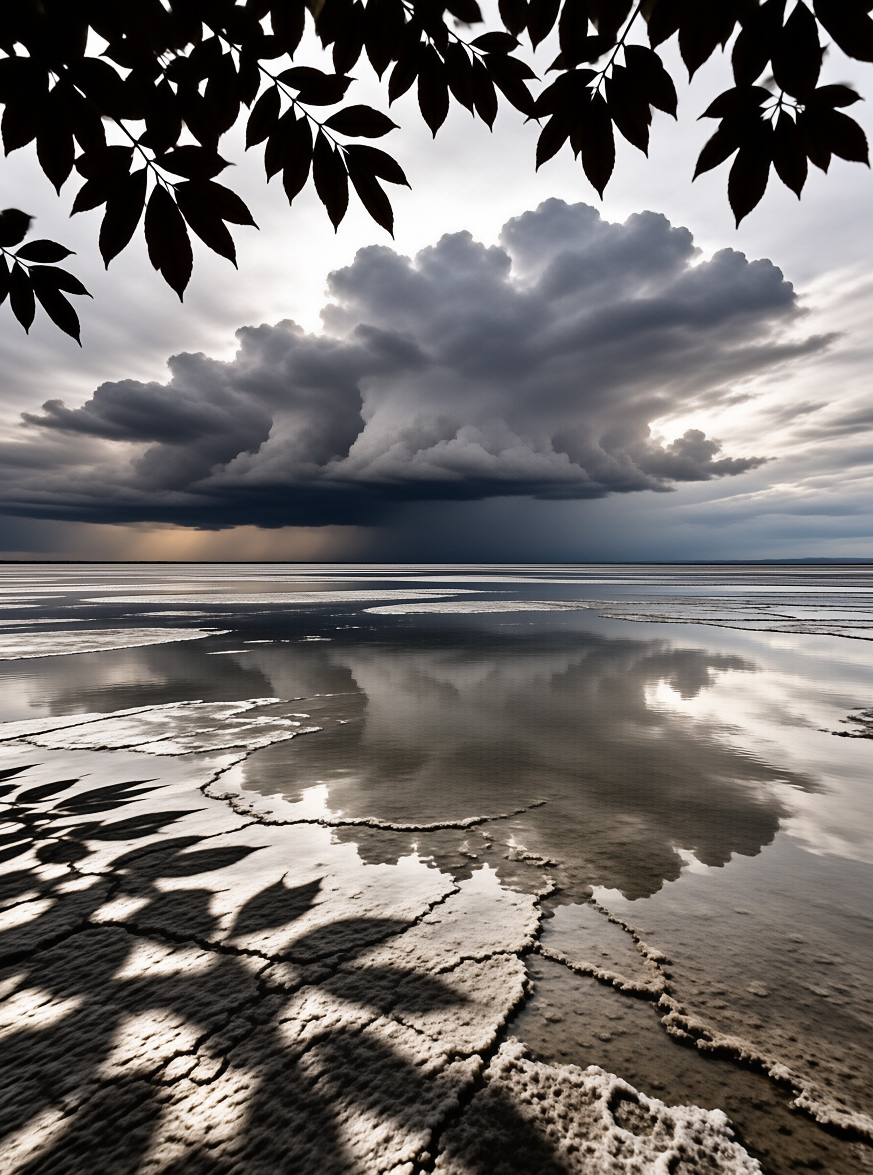 Cracked Earth and Stormy Sky