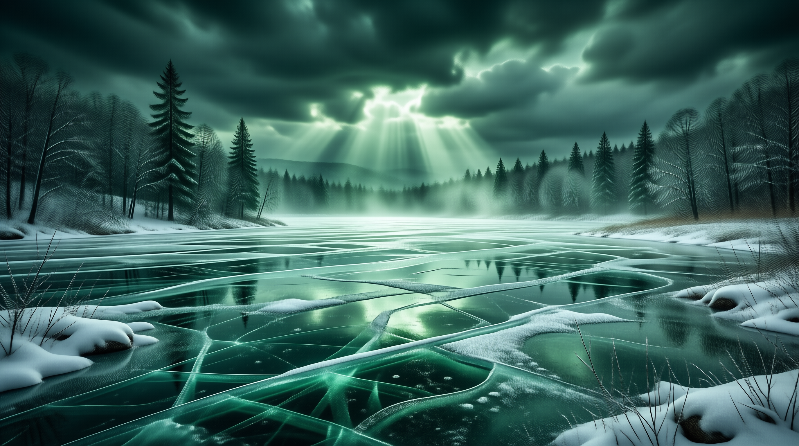 Mystical Frozen Lake