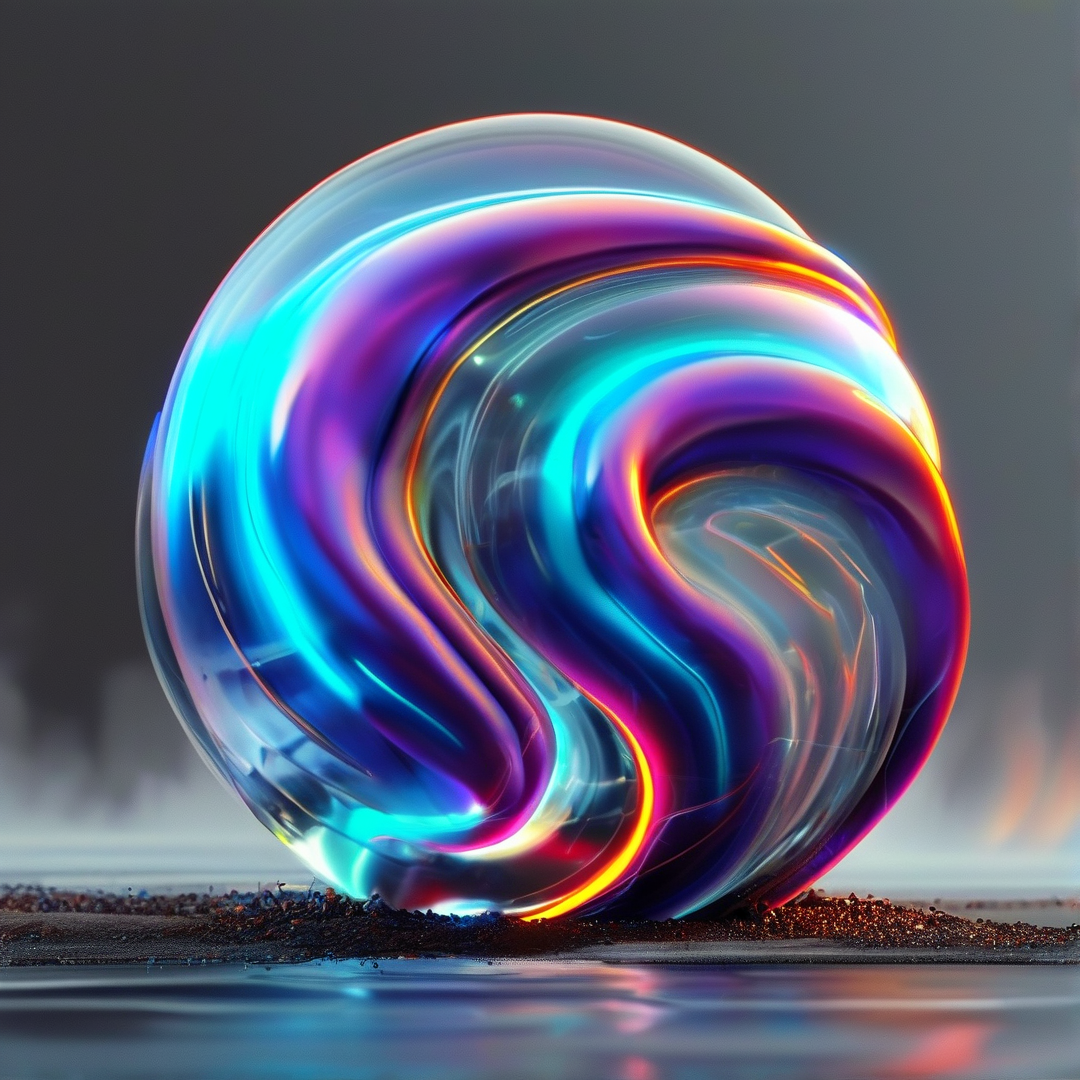 Iridescent Swirling Sphere