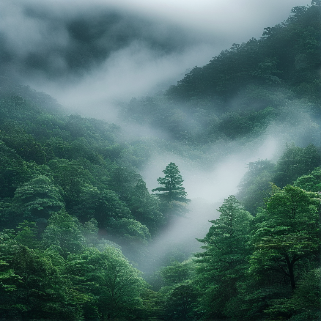 Misty Forest Landscape