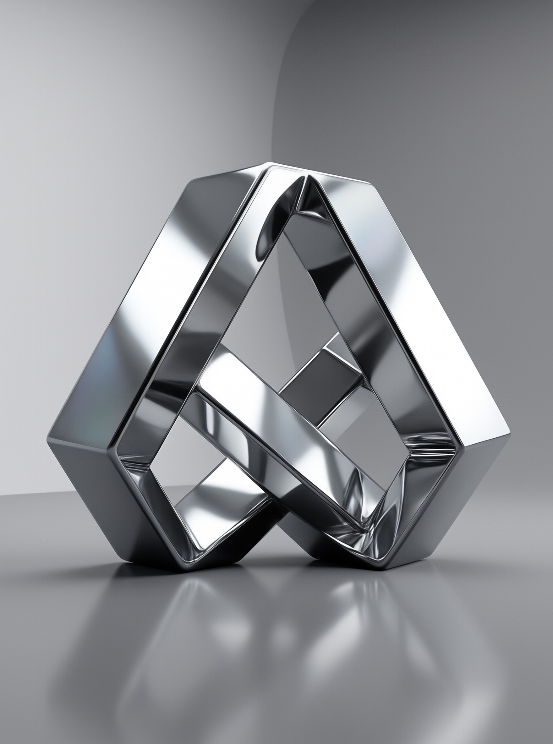 Metallic Geometric Sculpture