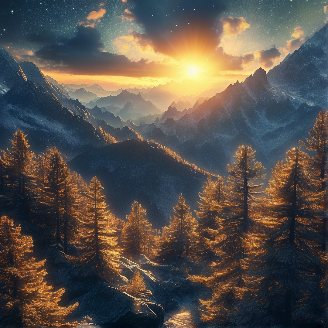 Majestic Mountains at Sunset