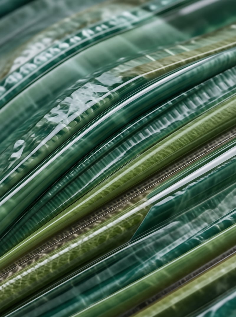 Green Glossy Woven Straps