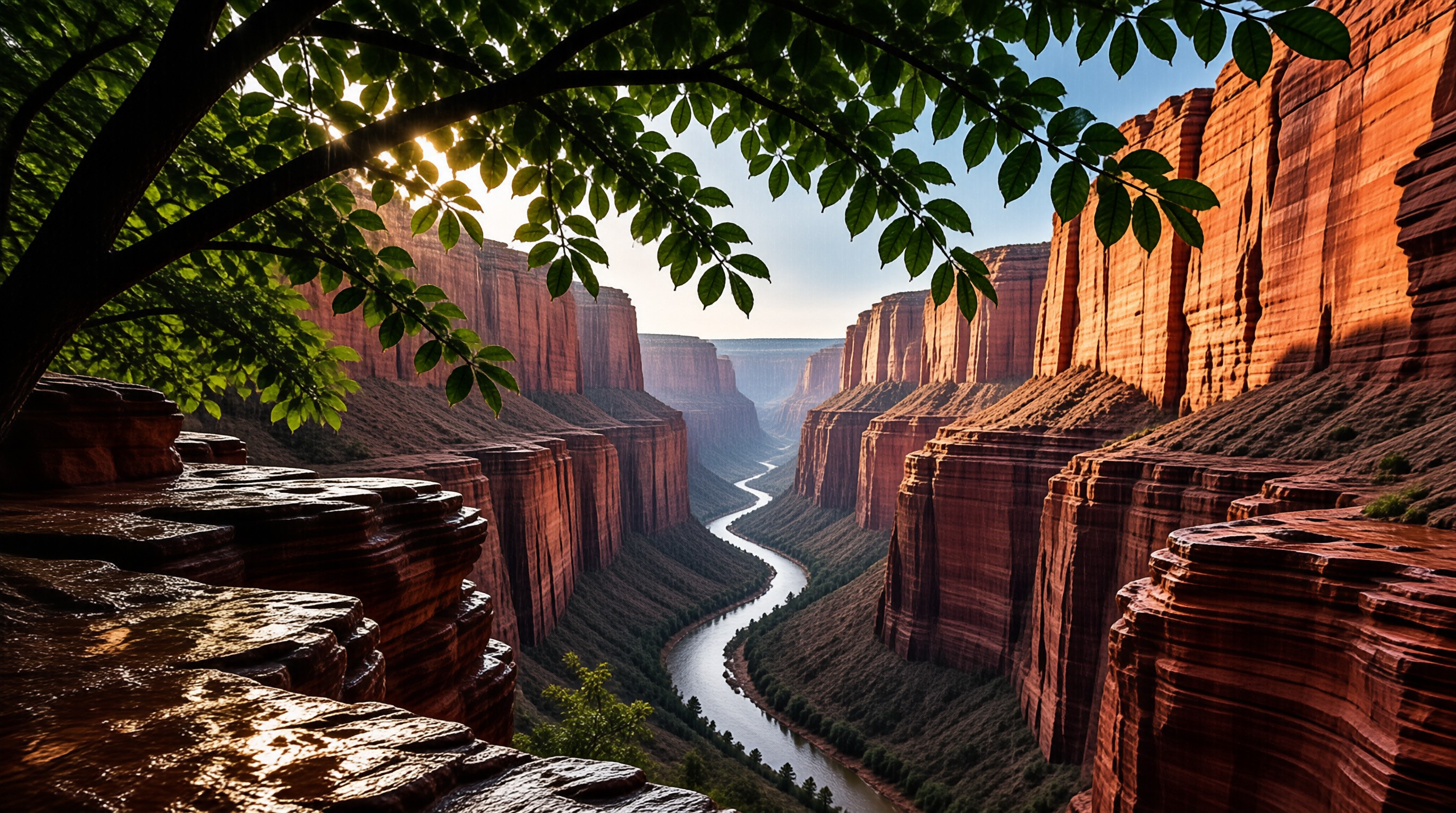 Sunlit Canyon View