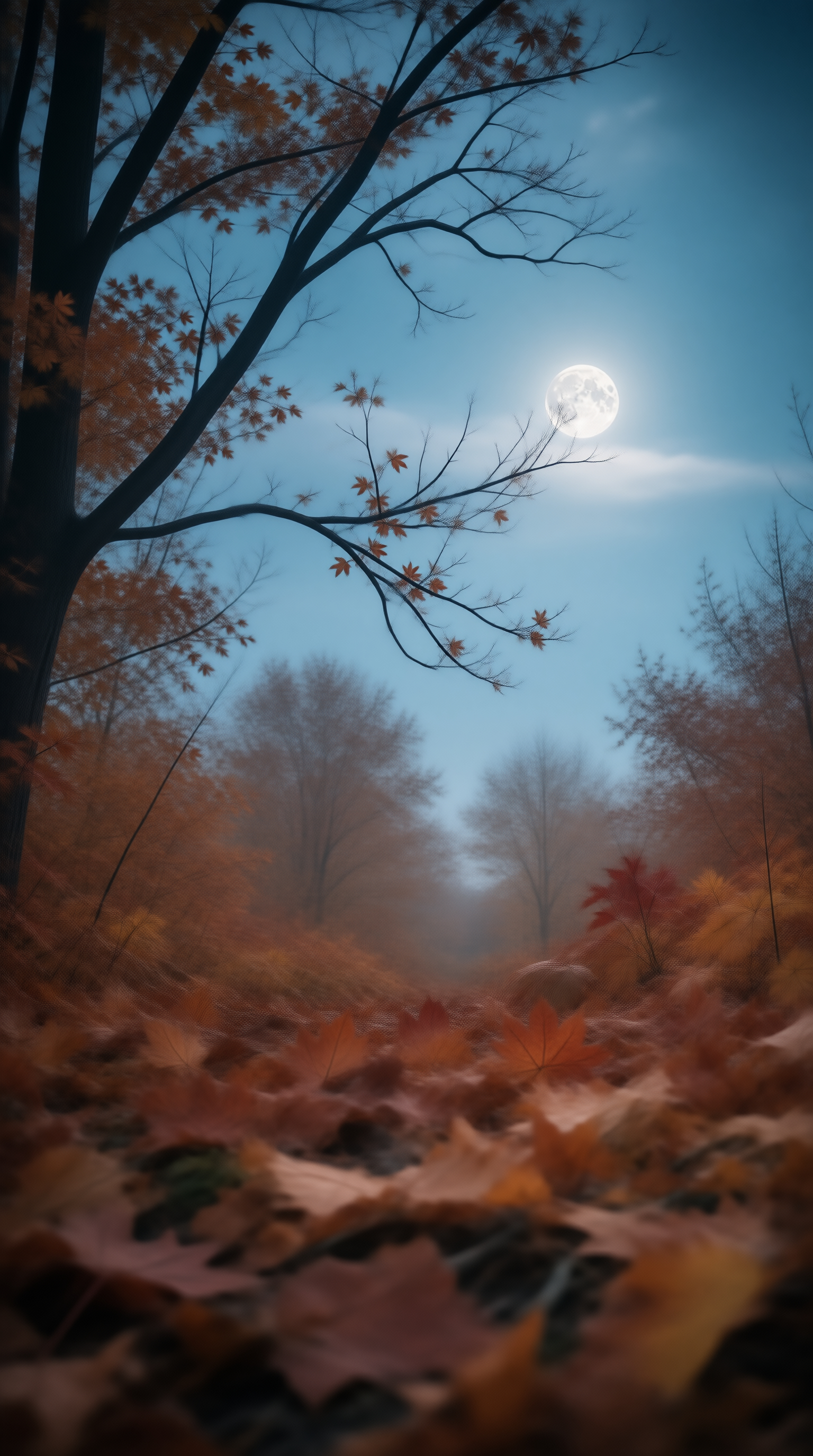 Autumn Moonlit Forest