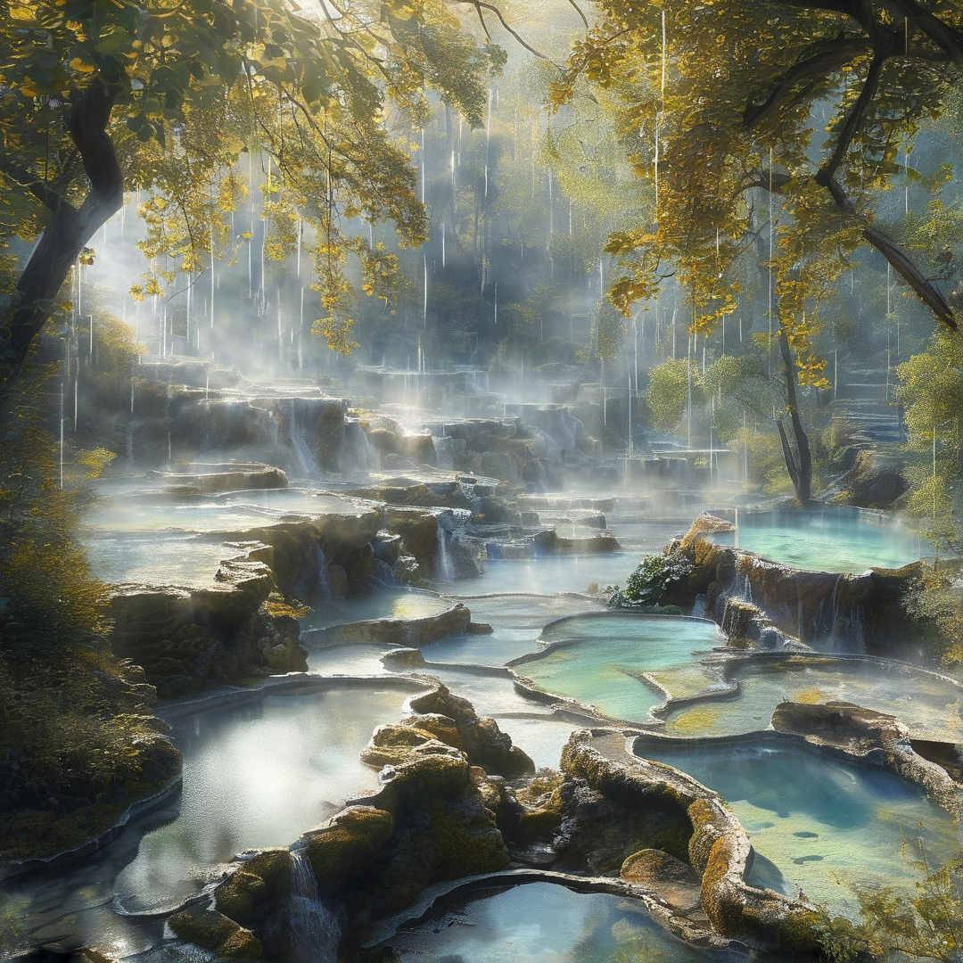 Sunlit Cascading Pools