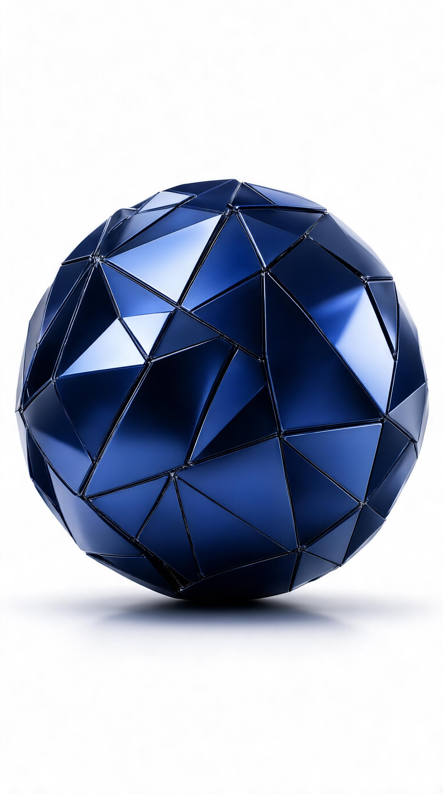 Blue Faceted Geometric Sphere