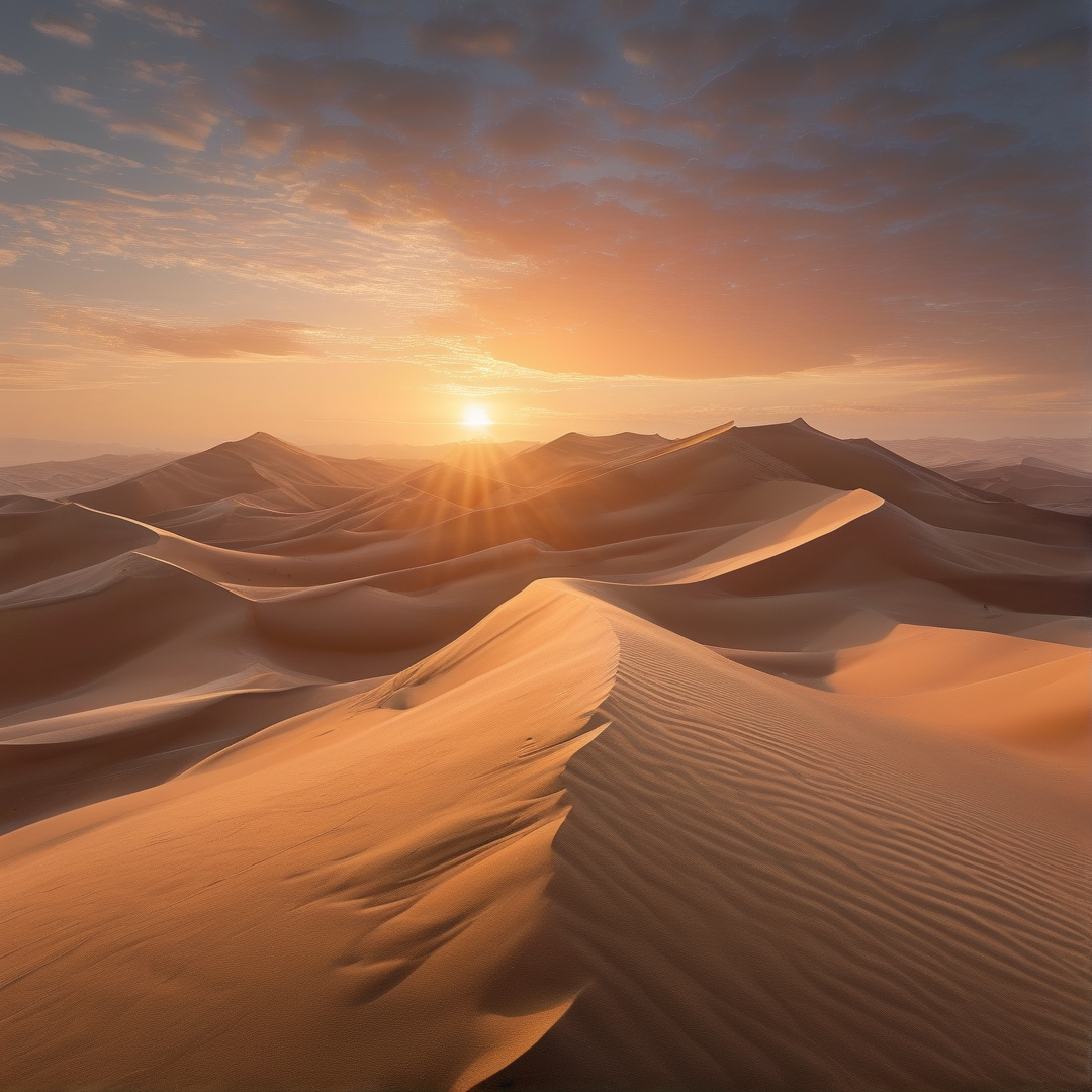 Golden Sand Dunes at Sunset