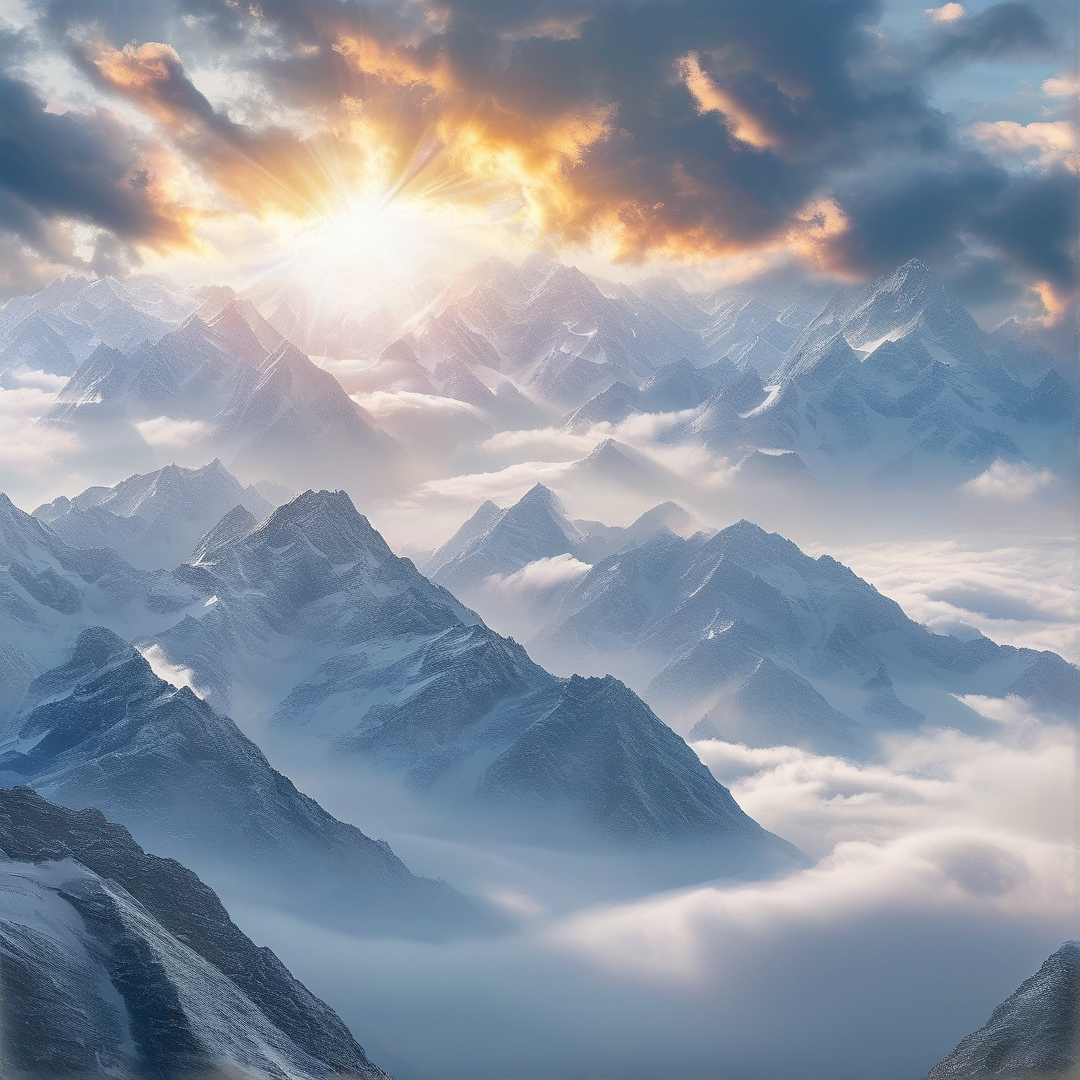 Snowy Mountains at Sunrise