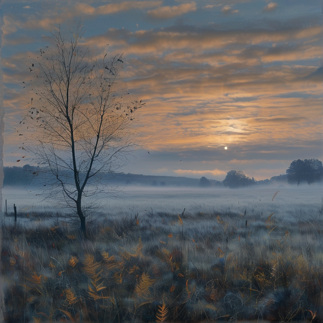 Misty Field at Dawn